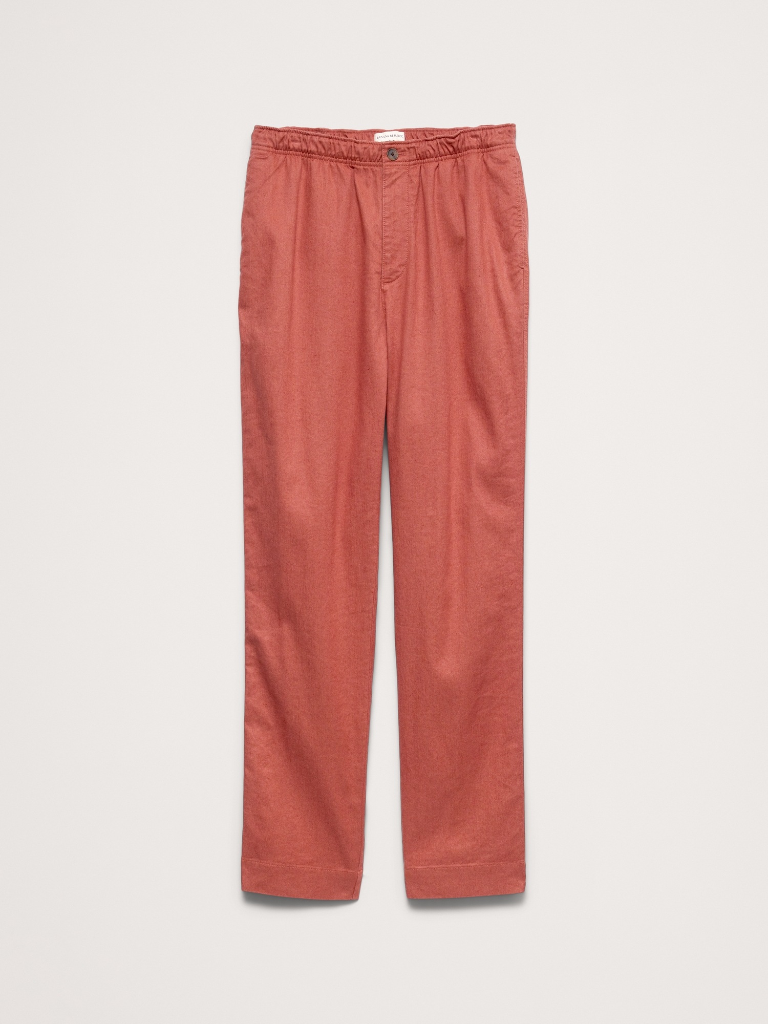 Мужские брюки Banana Republic Straight Italian Linen-Cotton Pull-On Pant, цвет: Коралловый — фото 4