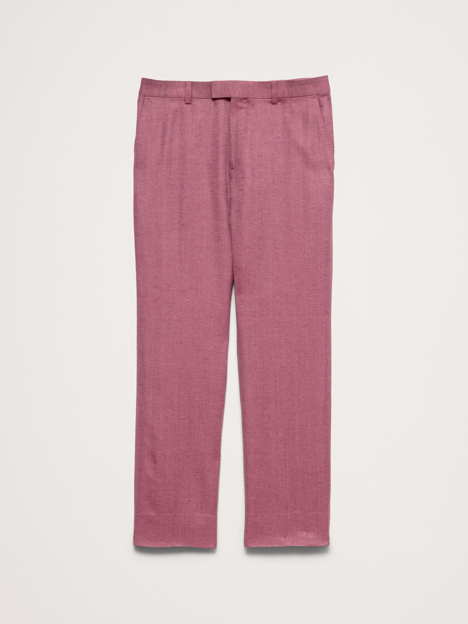 Мужские брюки Banana Republic Straight Linen-Merino Suit Pant, цвет: Сливовый винный — фото 4