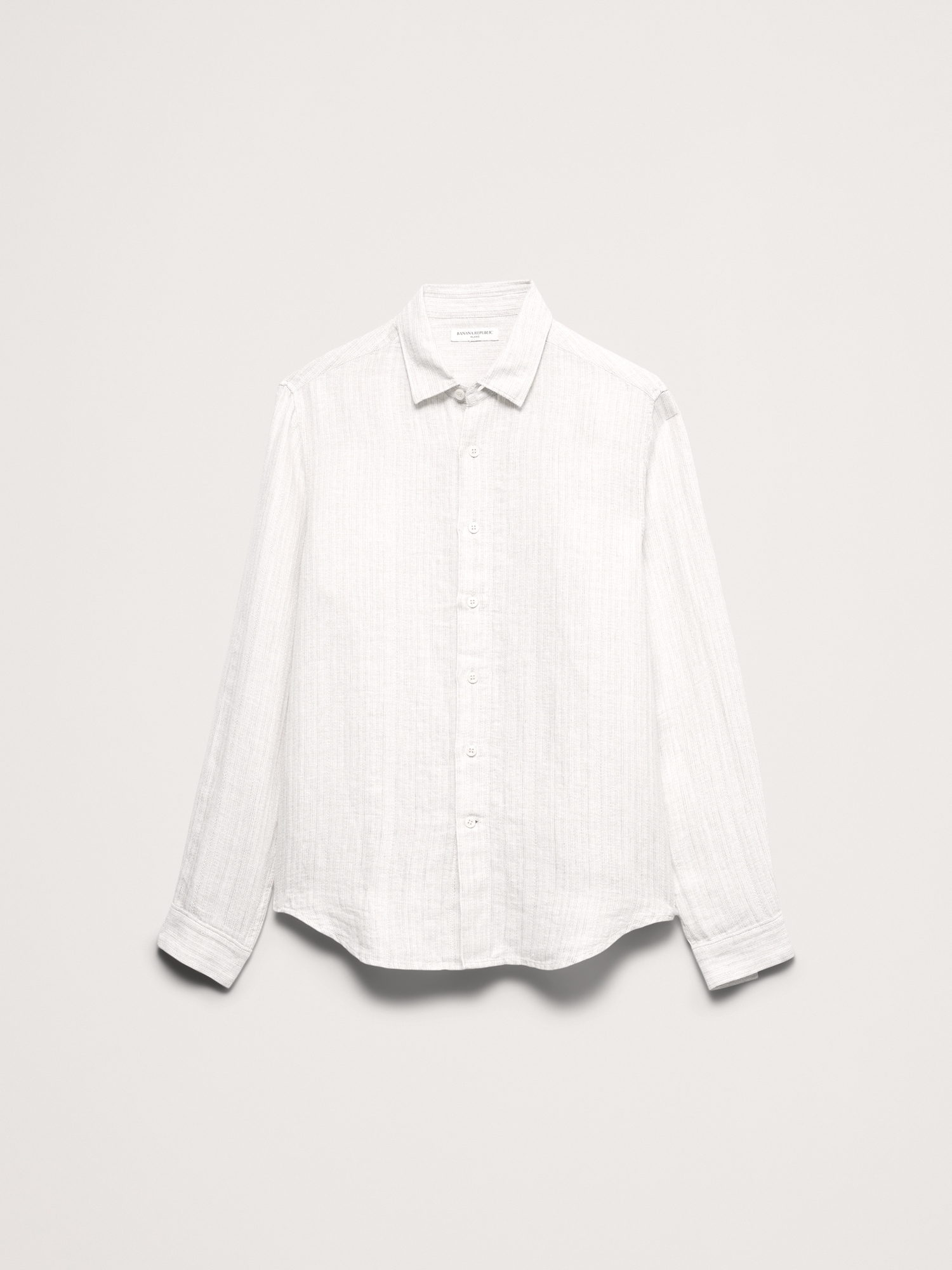 Image number 8 showing, Standard-Fit Textured Linen-Cotton Shirt