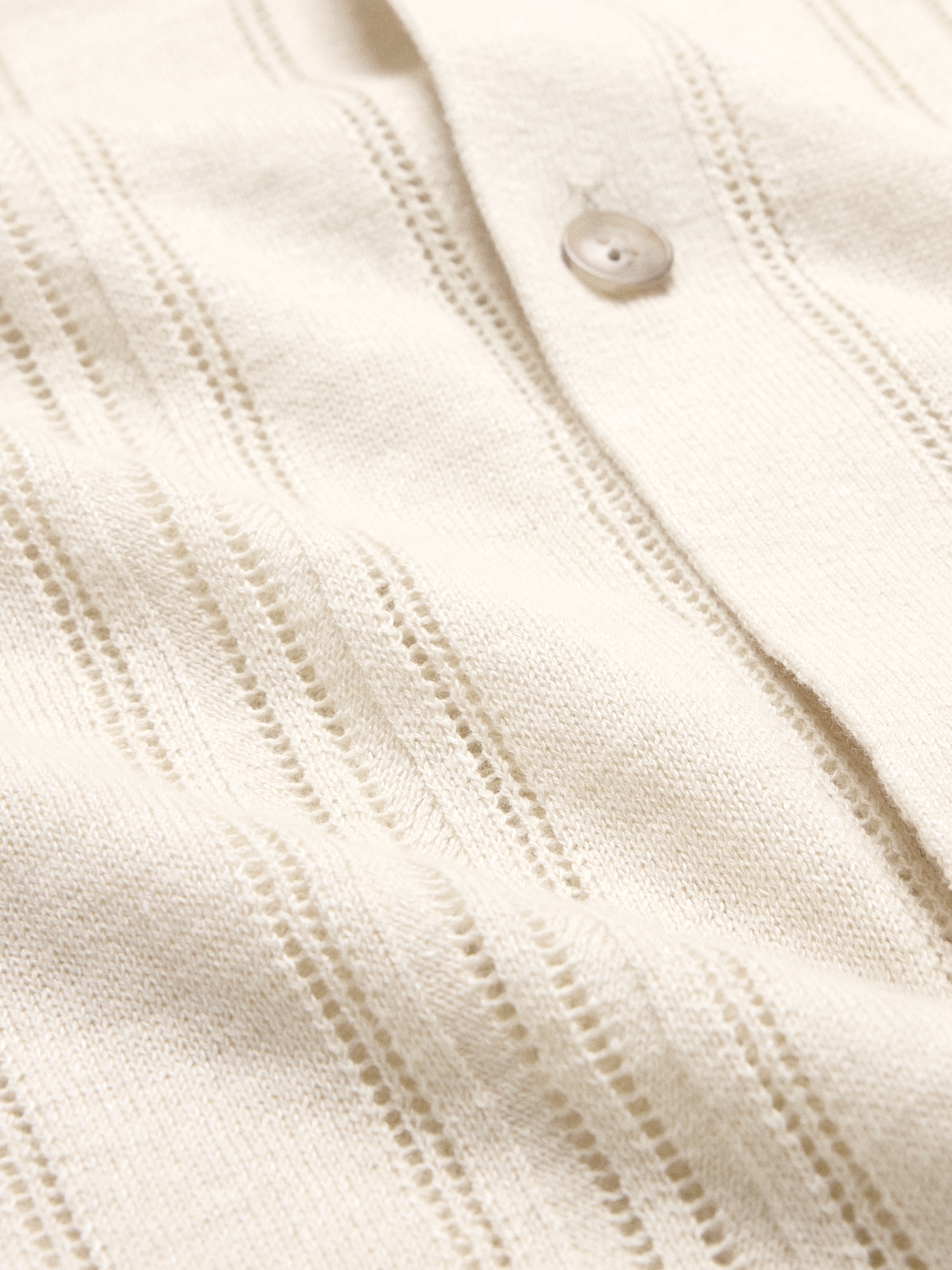 Image number 5 showing, Pointelle Linen-Cotton Polo Cardigan