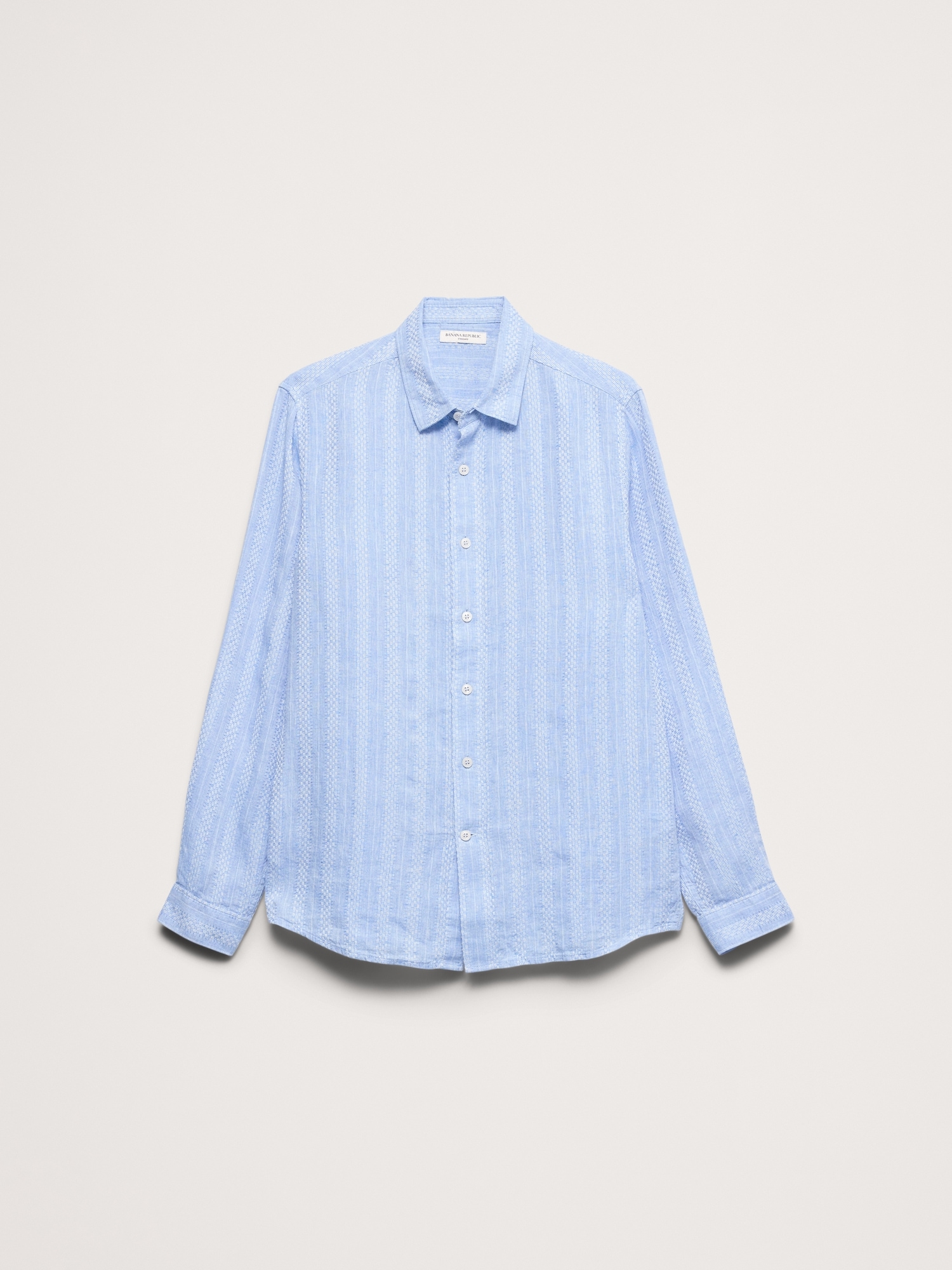 Image number 4 showing, Standard-Fit Textured Linen-Cotton Shirt