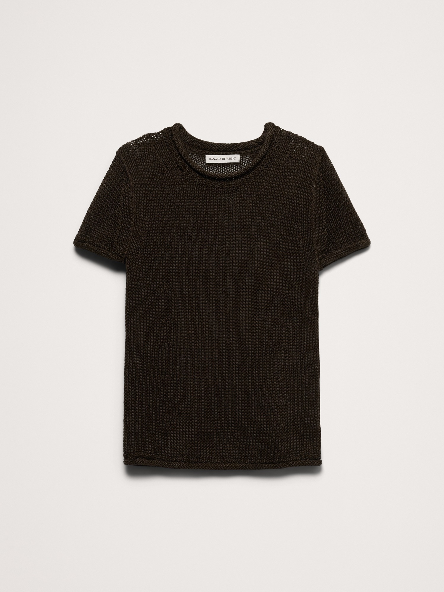 Женский свитер Banana Republic Heirloom Linen Sweater Tee, цвет: Brownstone — фото 4
