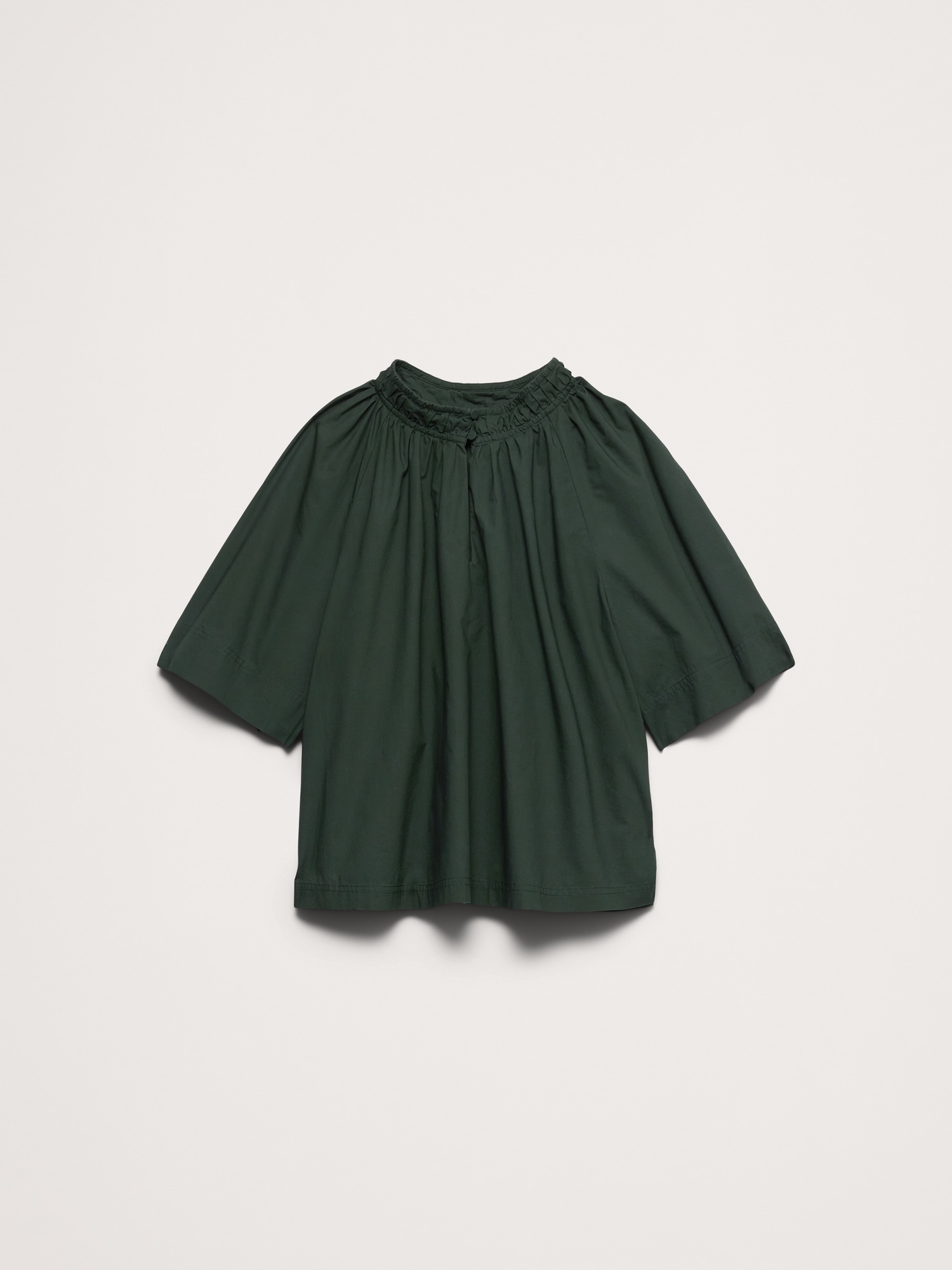 Image number 4 showing, Cotton Poplin Split-Neck Top