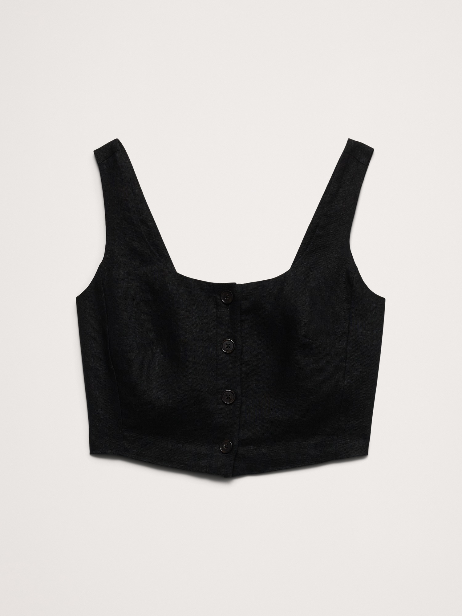 Image number 4 showing, Linen Square-Neck Cropped Tank