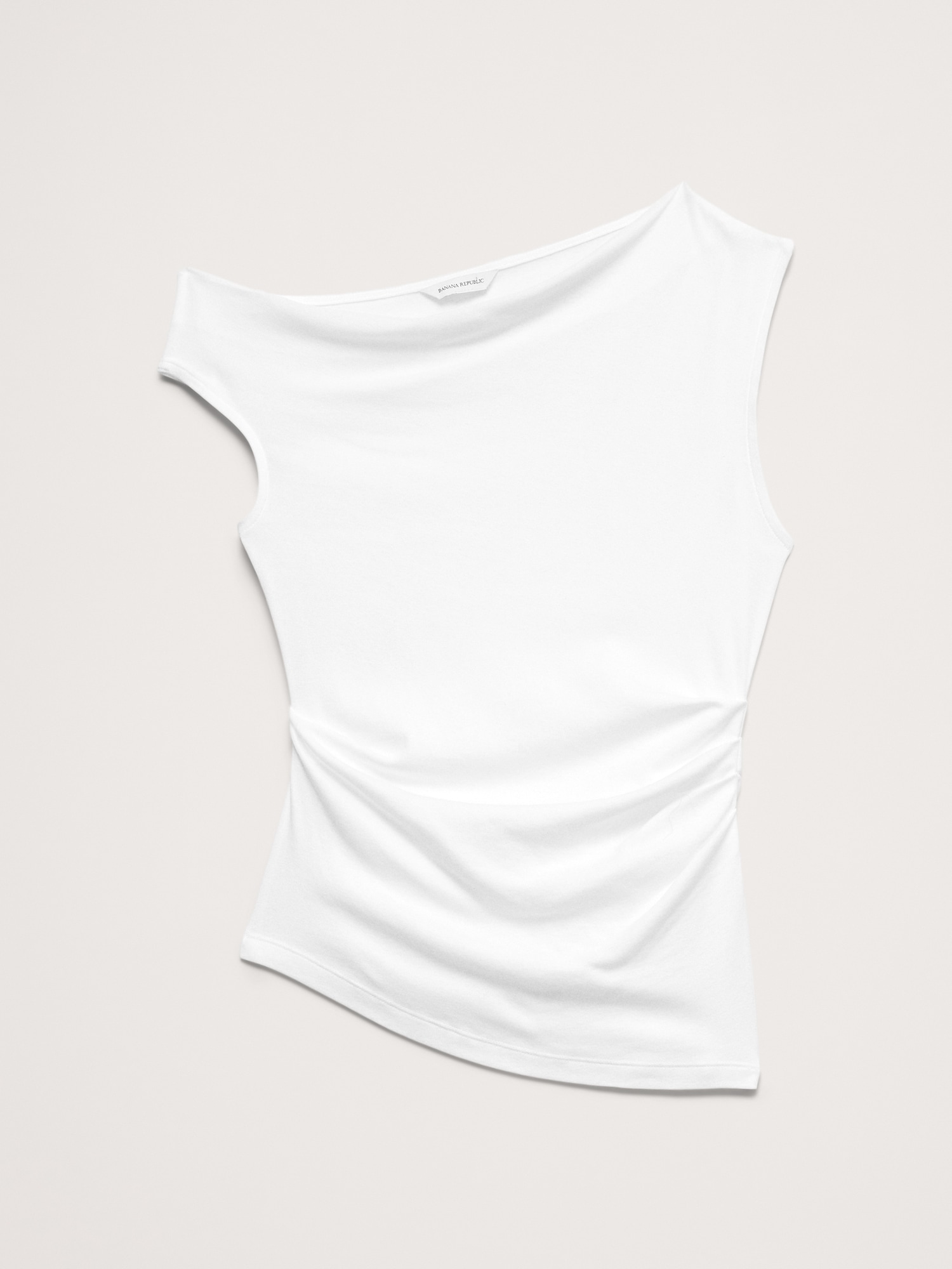 Image number 2 showing, Baby Rib Cotton Asymmetrical Tank