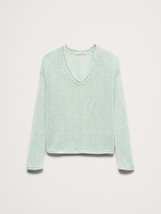 Heirloom Linen V-Neck Sweater | Banana Republic