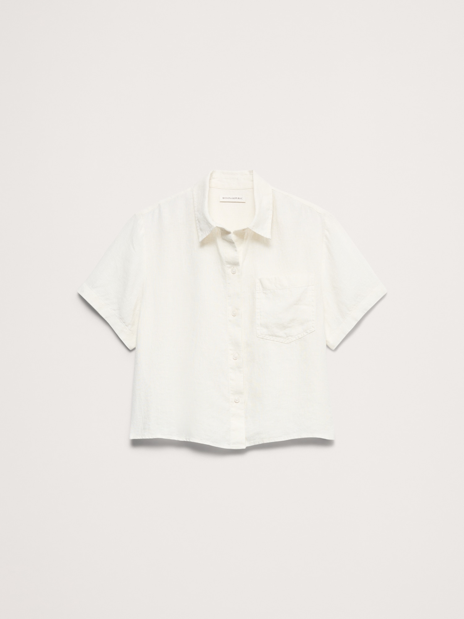 Image number 4 showing, The Boxy Crop Shirt in Linen