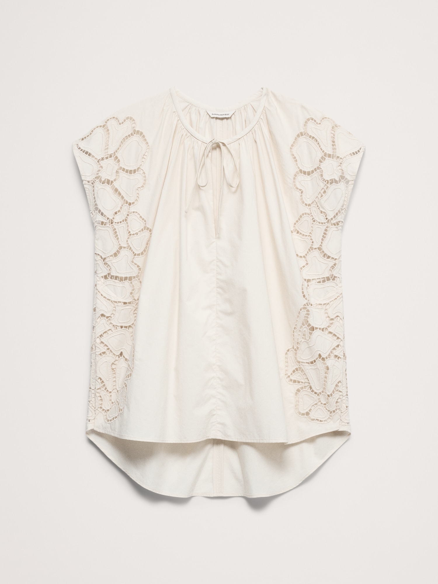 Image number 8 showing, Embroidered Cotton Poplin Split-Neck Tunic