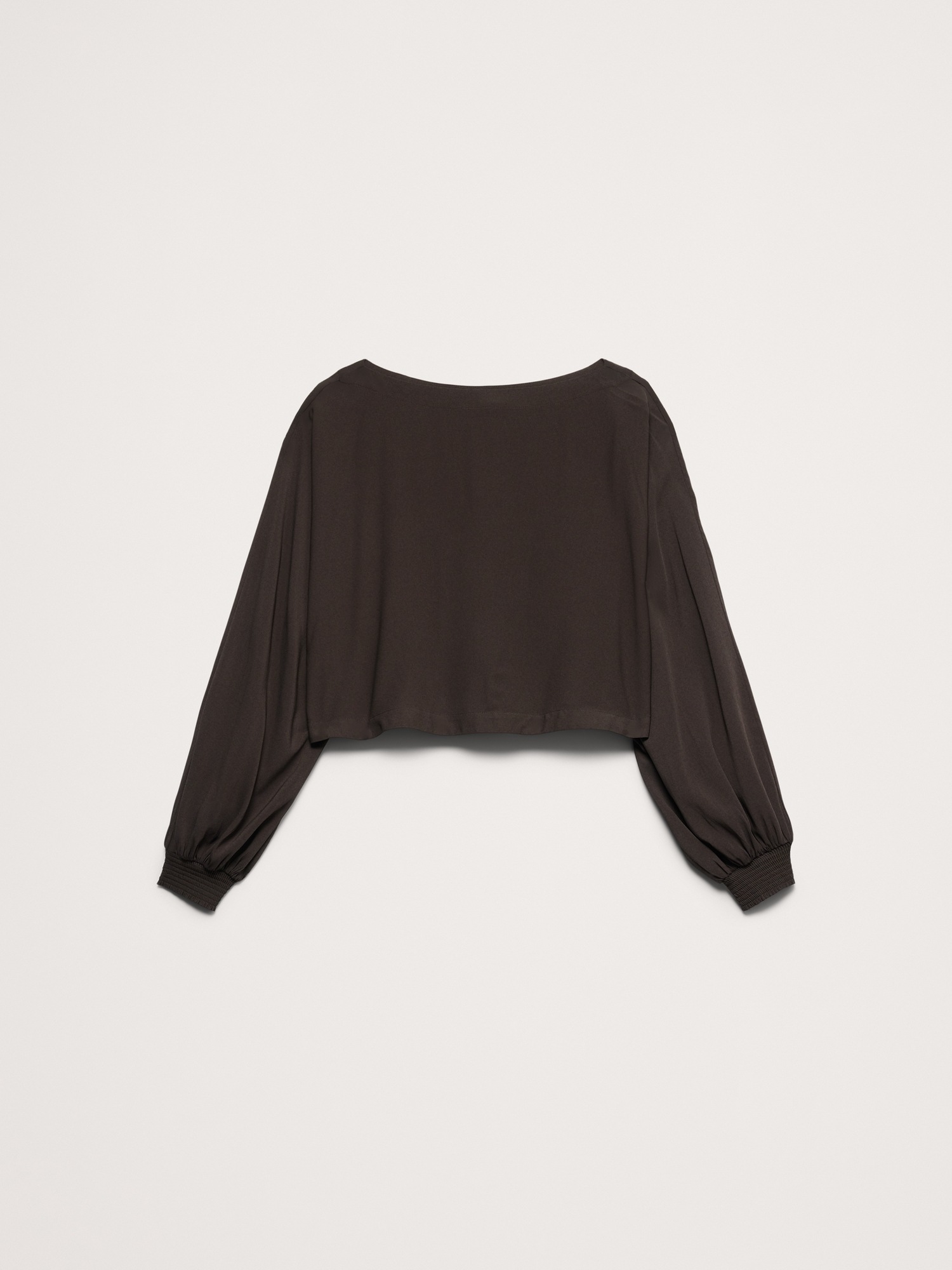 Женский топ Banana Republic Smocked Georgette Boatneck Top, цвет: Brownstone — фото 4