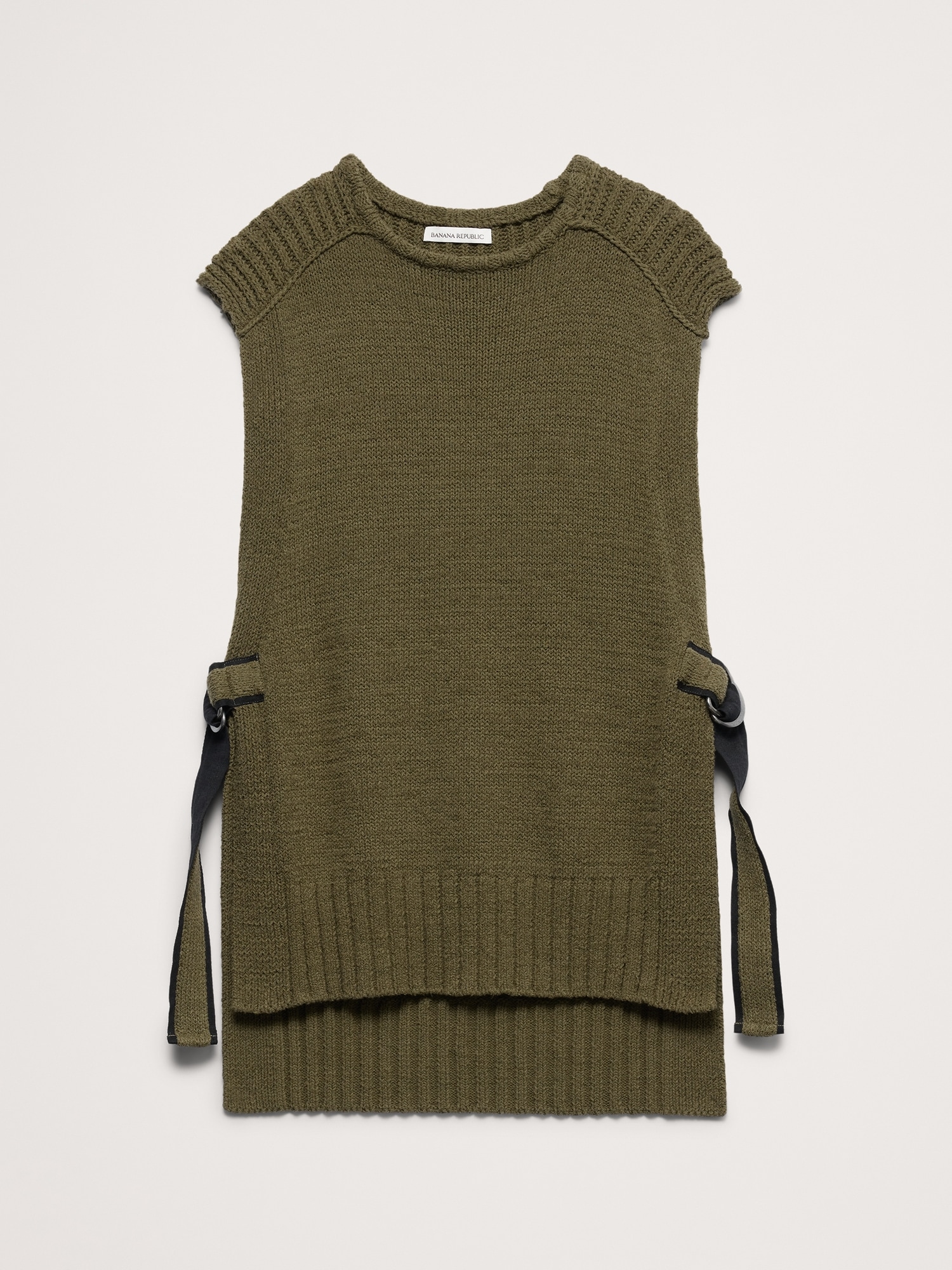 Image number 3 showing, Chunky Cotton-Blend Sweater Vest with Open Sides