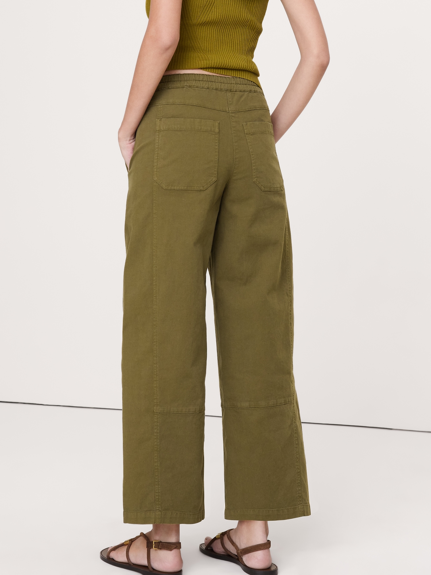 Image number 3 showing, Mid-Rise Relaxed Painter Pull-On Pant