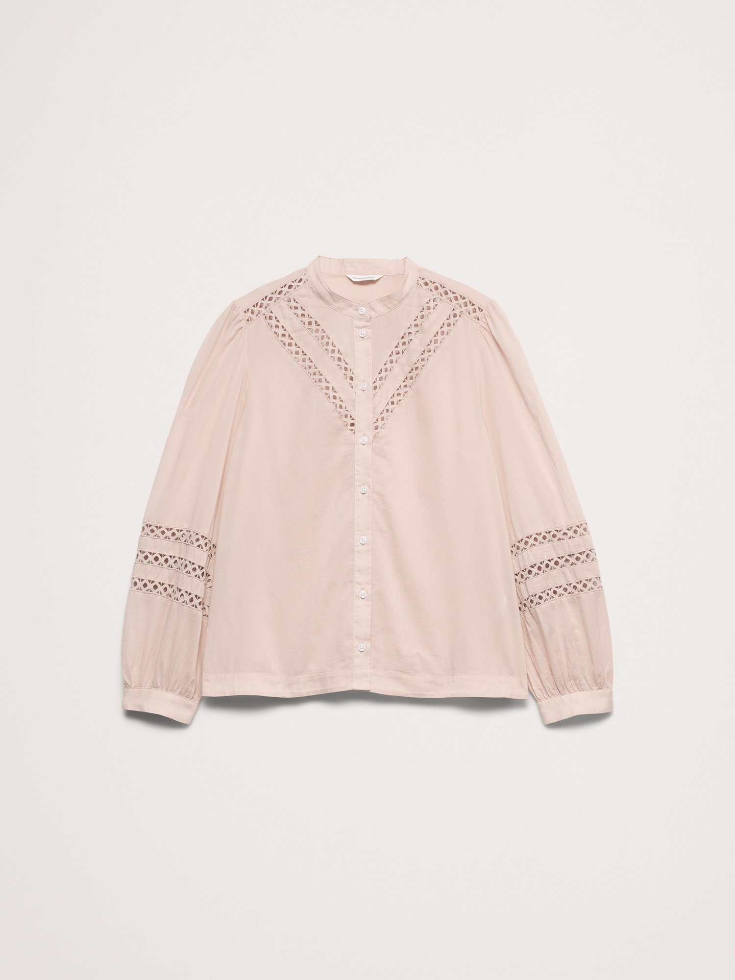 Image number 7 showing, Cotton Inset-Lace Blouse