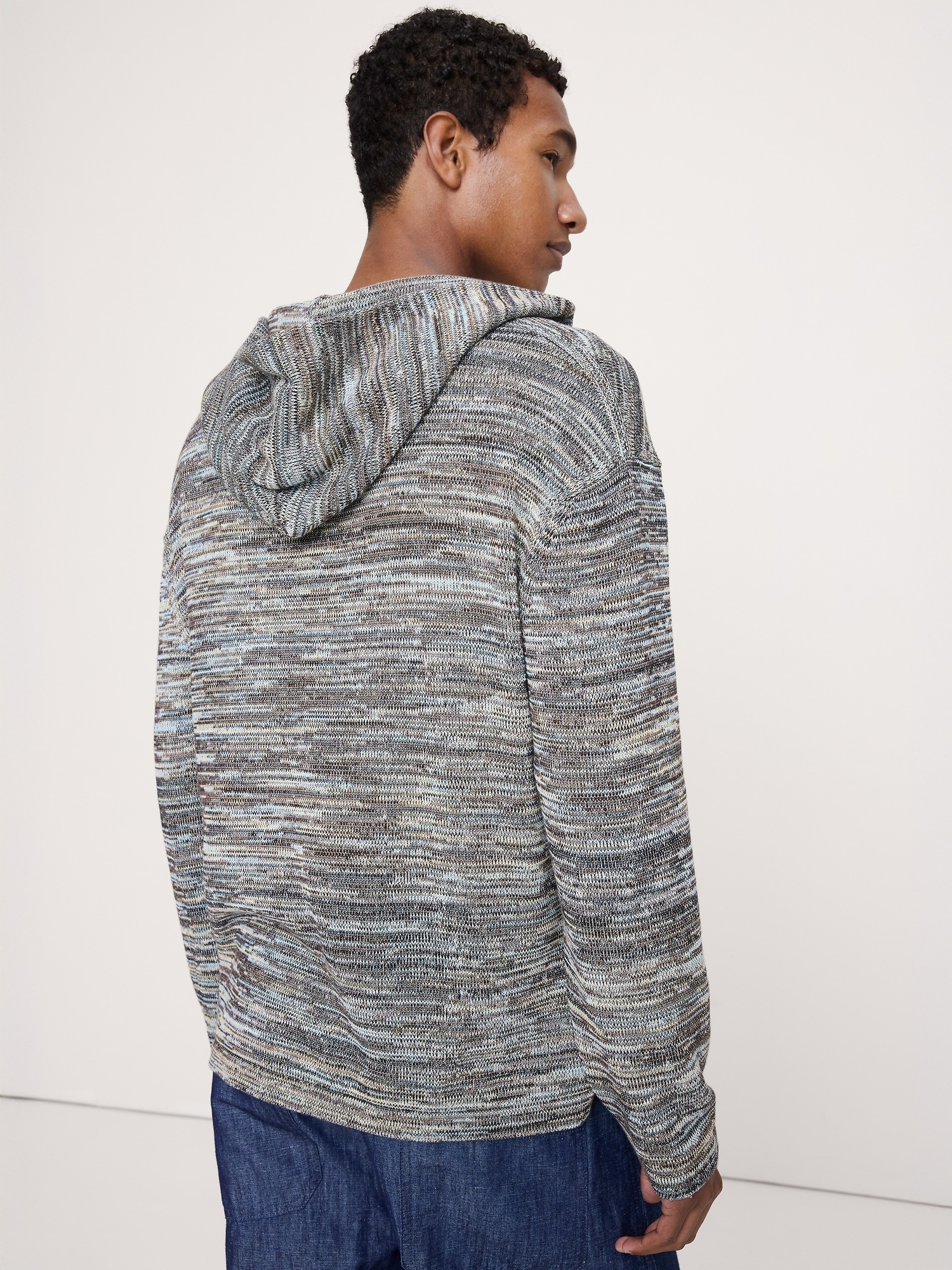 Мужское худи Banana Republic Spacedye Cotton, цвет: Синий разноцветный — фото 2