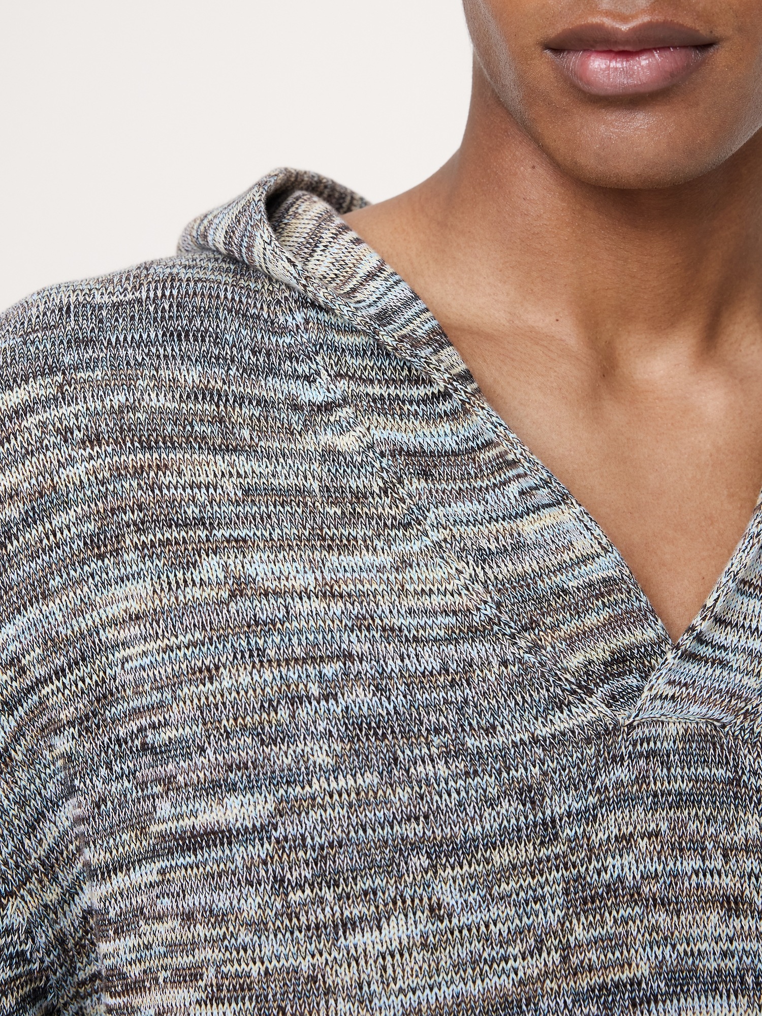 Мужское худи Banana Republic Spacedye Cotton, цвет: Синий разноцветный — фото 3