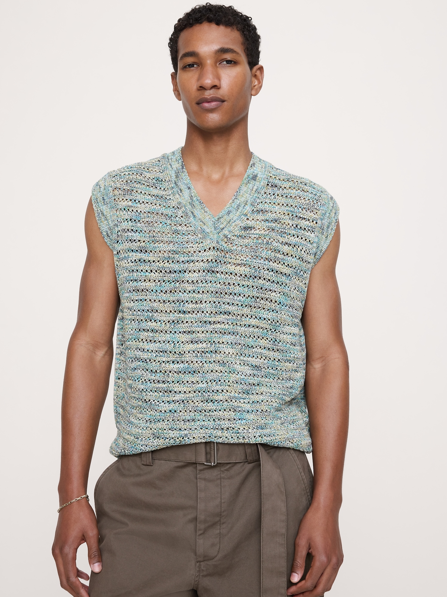 Image number 1 showing, Spacedye Cotton Crochet Vest