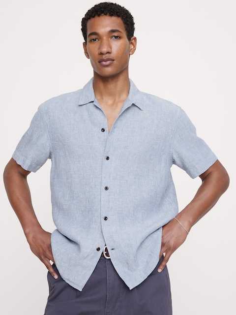 Standard-Fit Midweight Linen Resort Shirt