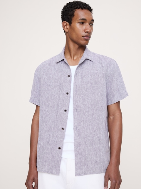 Standard-Fit Midweight Linen Resort Shirt