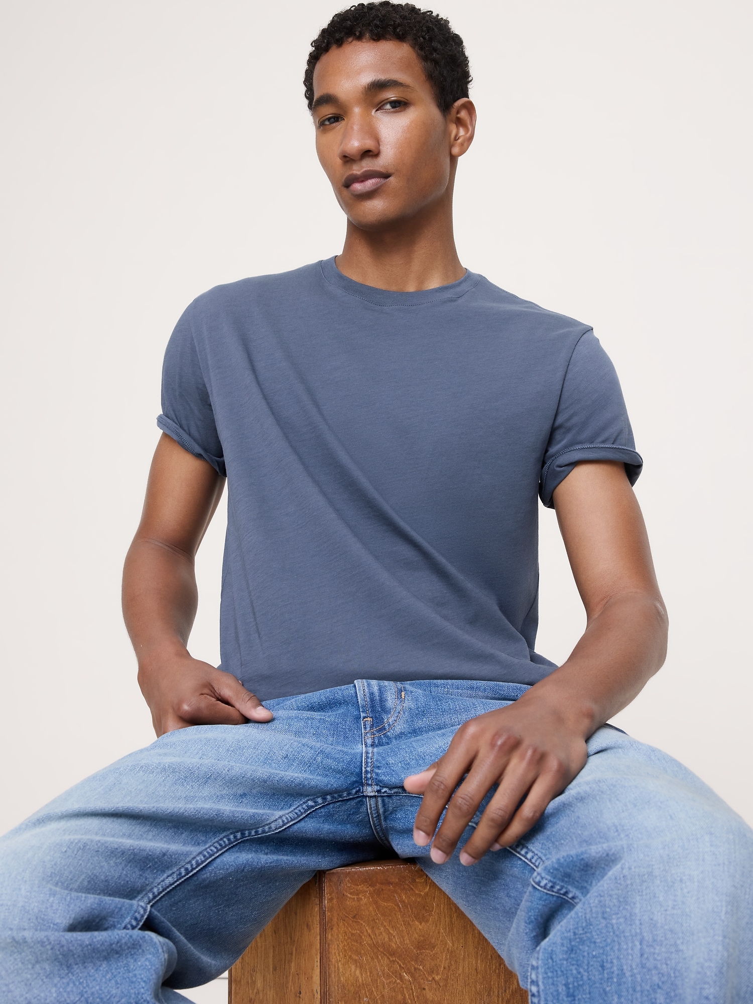 Image number 1 showing, Lightweight Cotton Crew-Neck T-Shirt