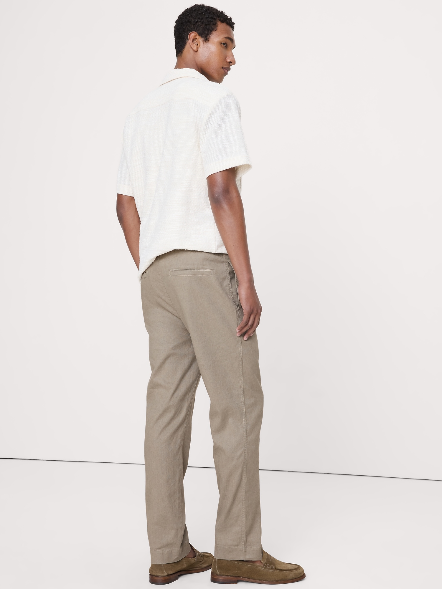 Image number 2 showing, Straight Italian Linen-Cotton Pull-On Pant