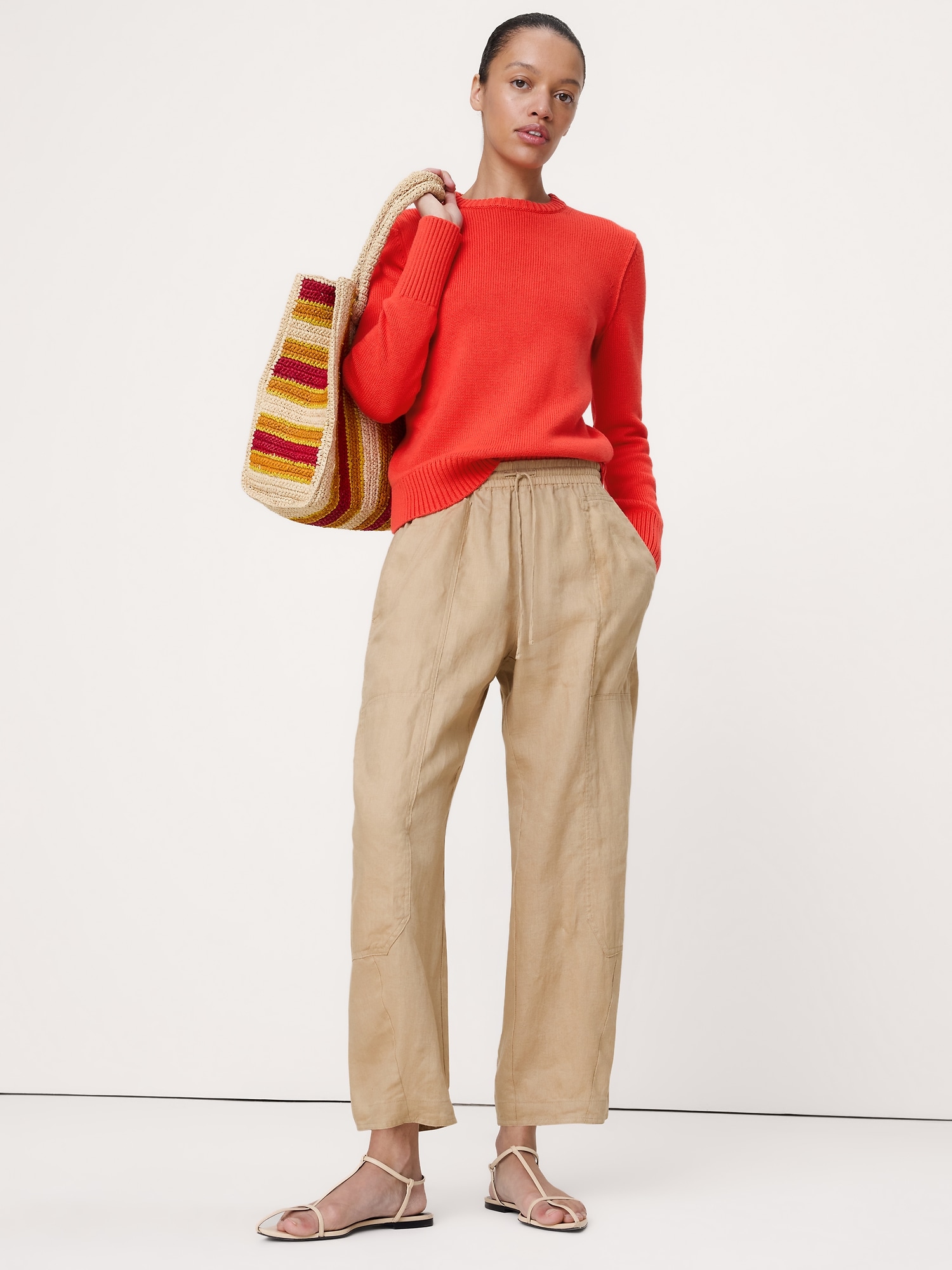 Image number 1 showing, Larkspur Cotton-Silk Crew-Neck Sweater