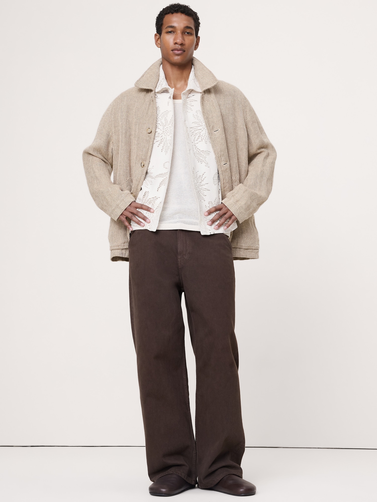 Image number 3 showing, Floral Knit Button-Down Shirt