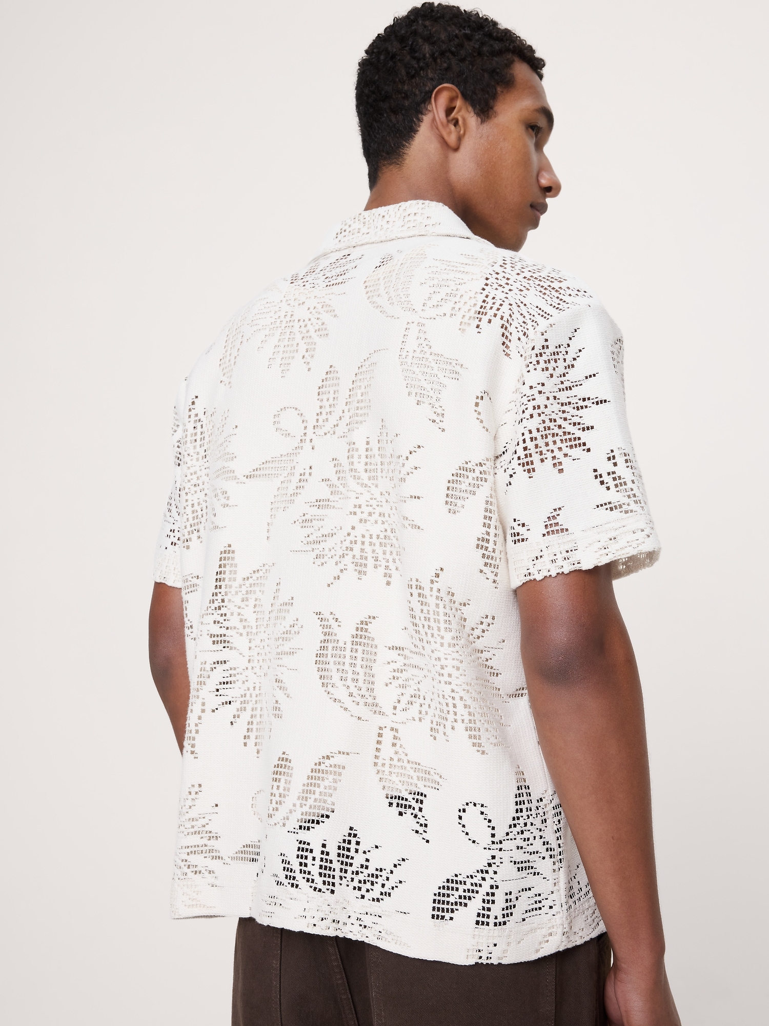 Image number 2 showing, Floral Knit Button-Down Shirt