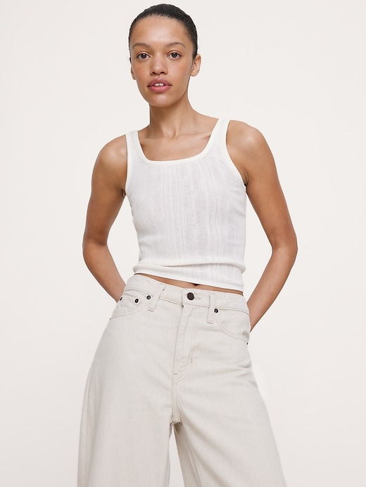 Crinkle Knit Tank | Banana Republic