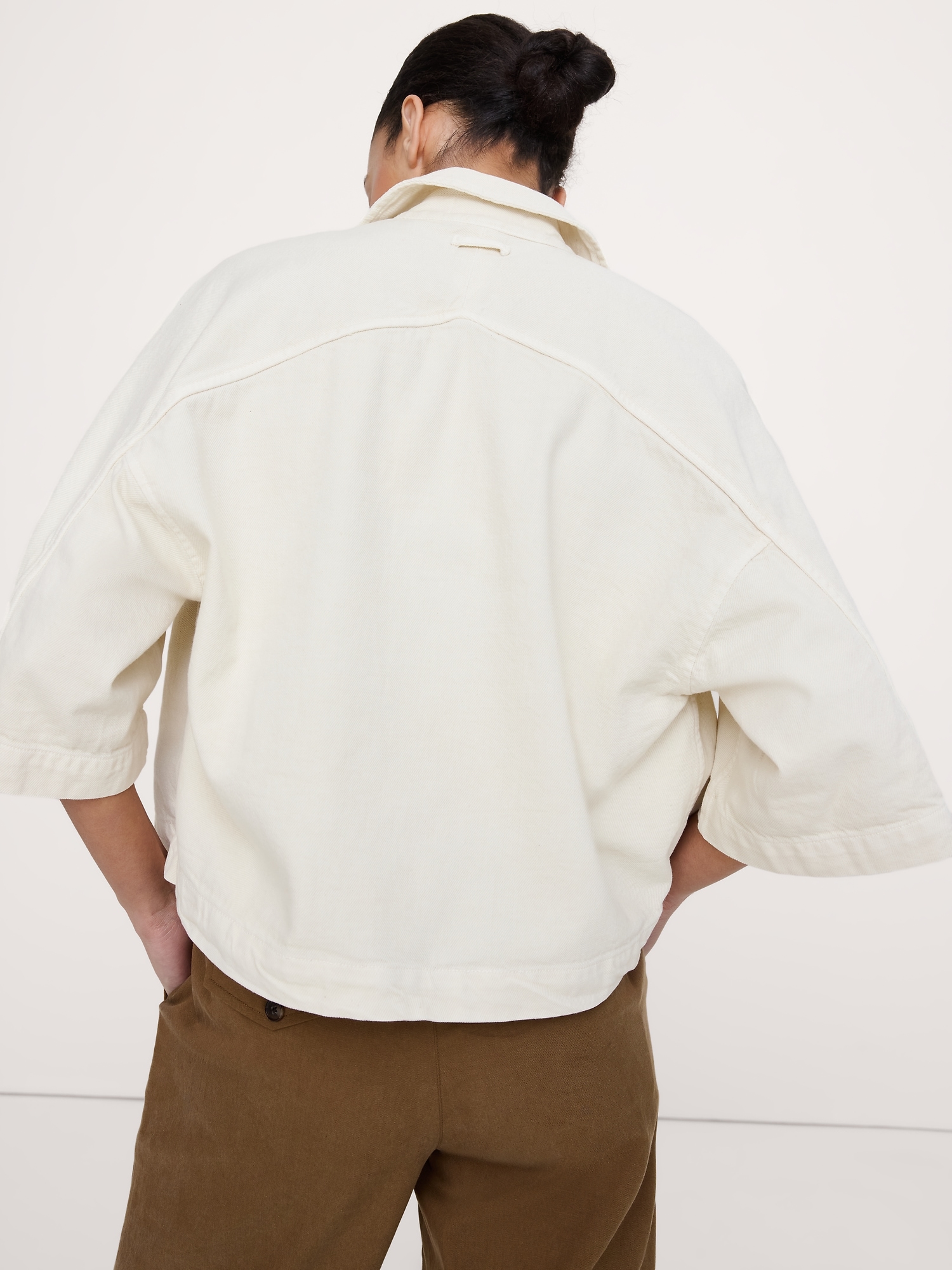 Image number 2 showing, Boxy Crop Denim Shirt