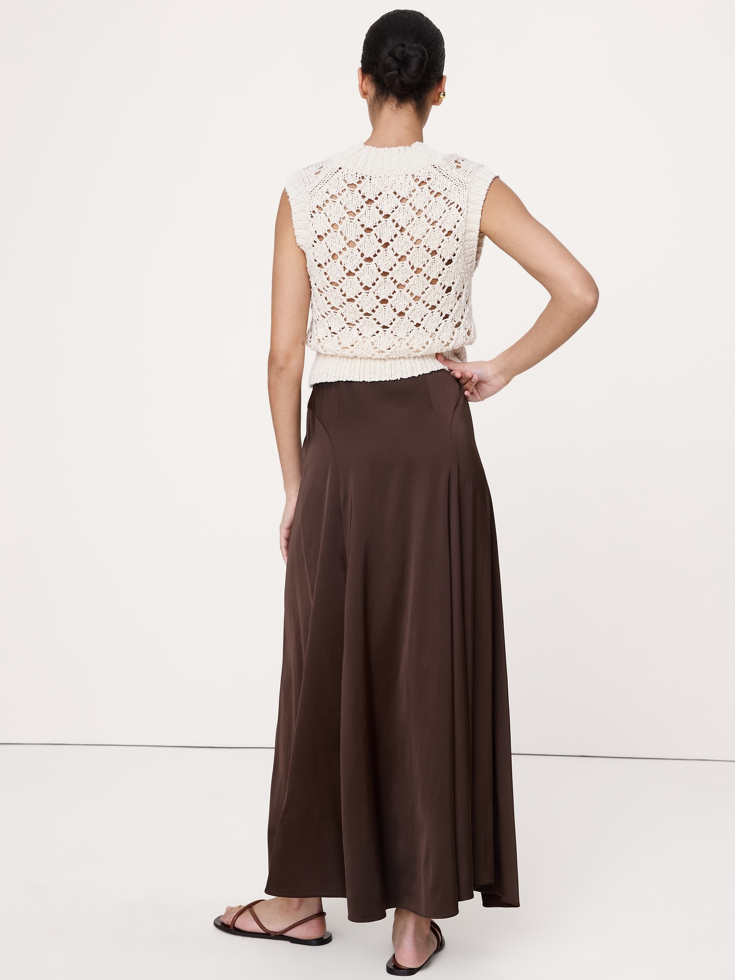 Image number 3 showing, Stretch-Satin Maxi Skirt
