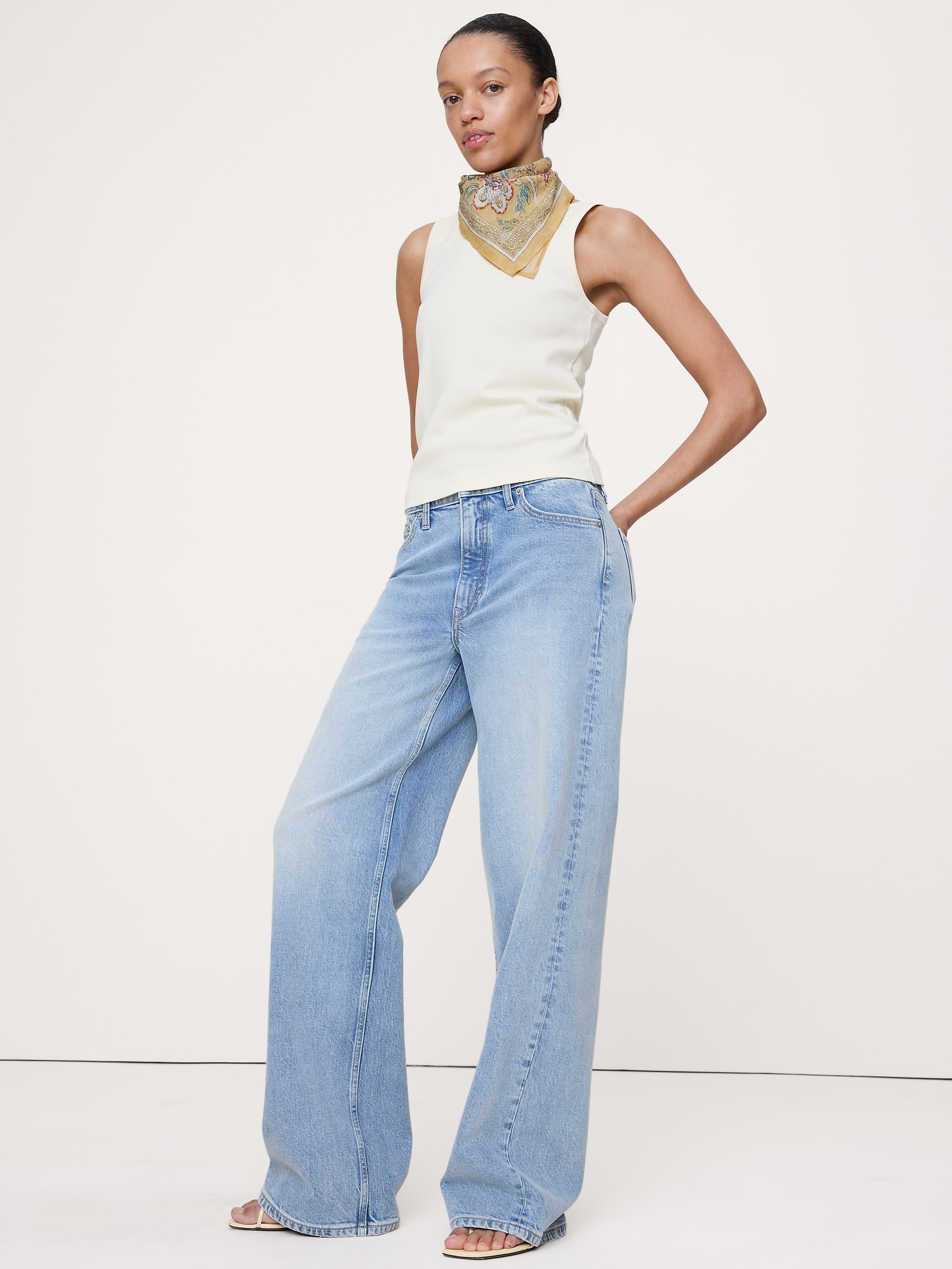 Image number 2 showing, Embroidered Cotton Scarf by Vismaya