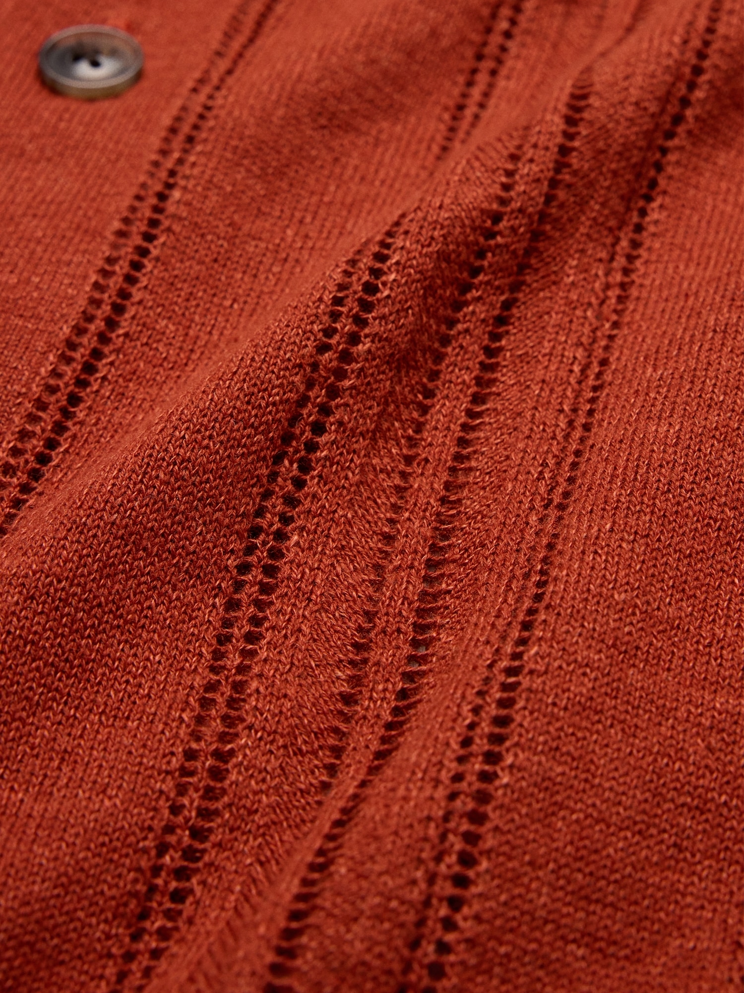 Image number 2 showing, Pointelle Linen-Cotton Polo Cardigan