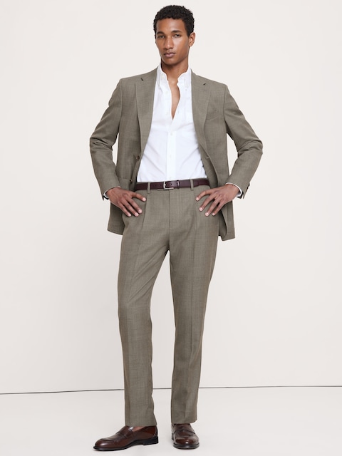 Tailored Slim-Fit Italian Wool Ventile Suit Pant