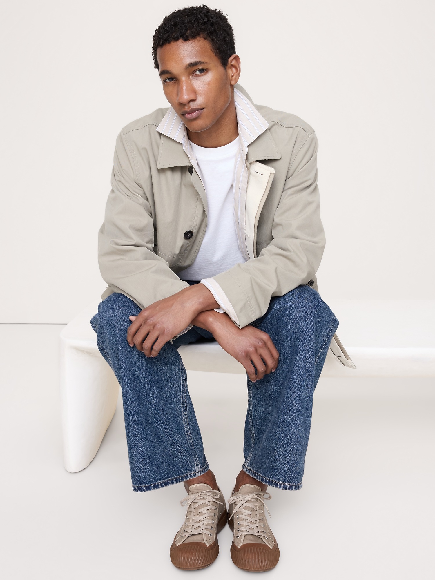 Мужские кроссовки P.F. Flyers Grounder Low-Top, цвет: Бежевый — фото 2