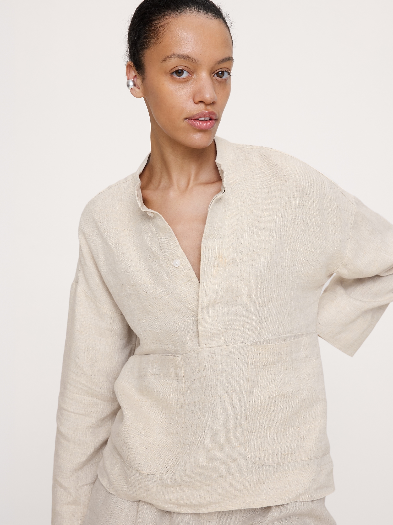 Image number 6 showing, Linen Popover Top