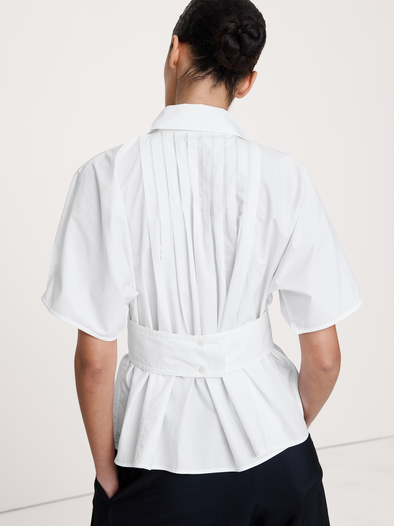 Image number 5 showing, Pleated Cotton Poplin Top
