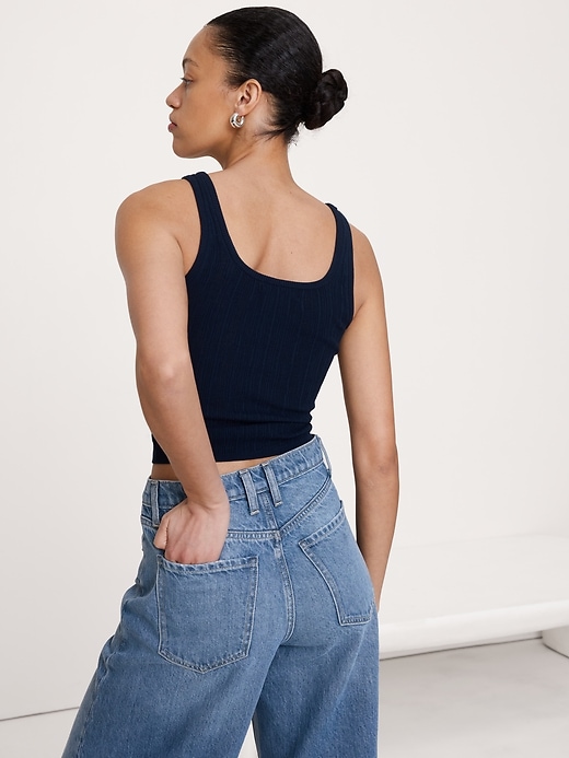 Crinkle Knit Tank | Banana Republic