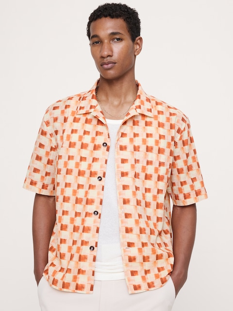 Relaxed-Fit Slub Cotton Resort Shirt