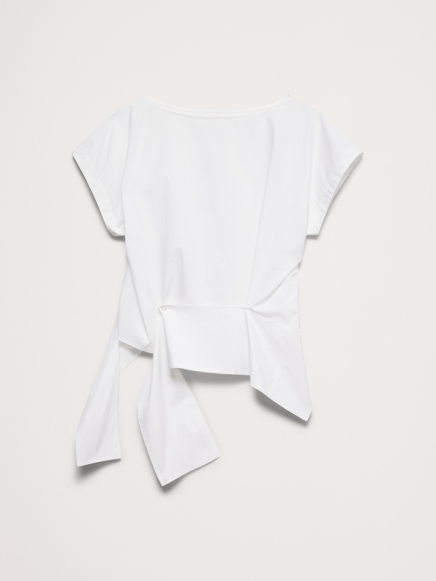 Image number 7 showing, Cotton Poplin Boatneck Asymmetrical Top