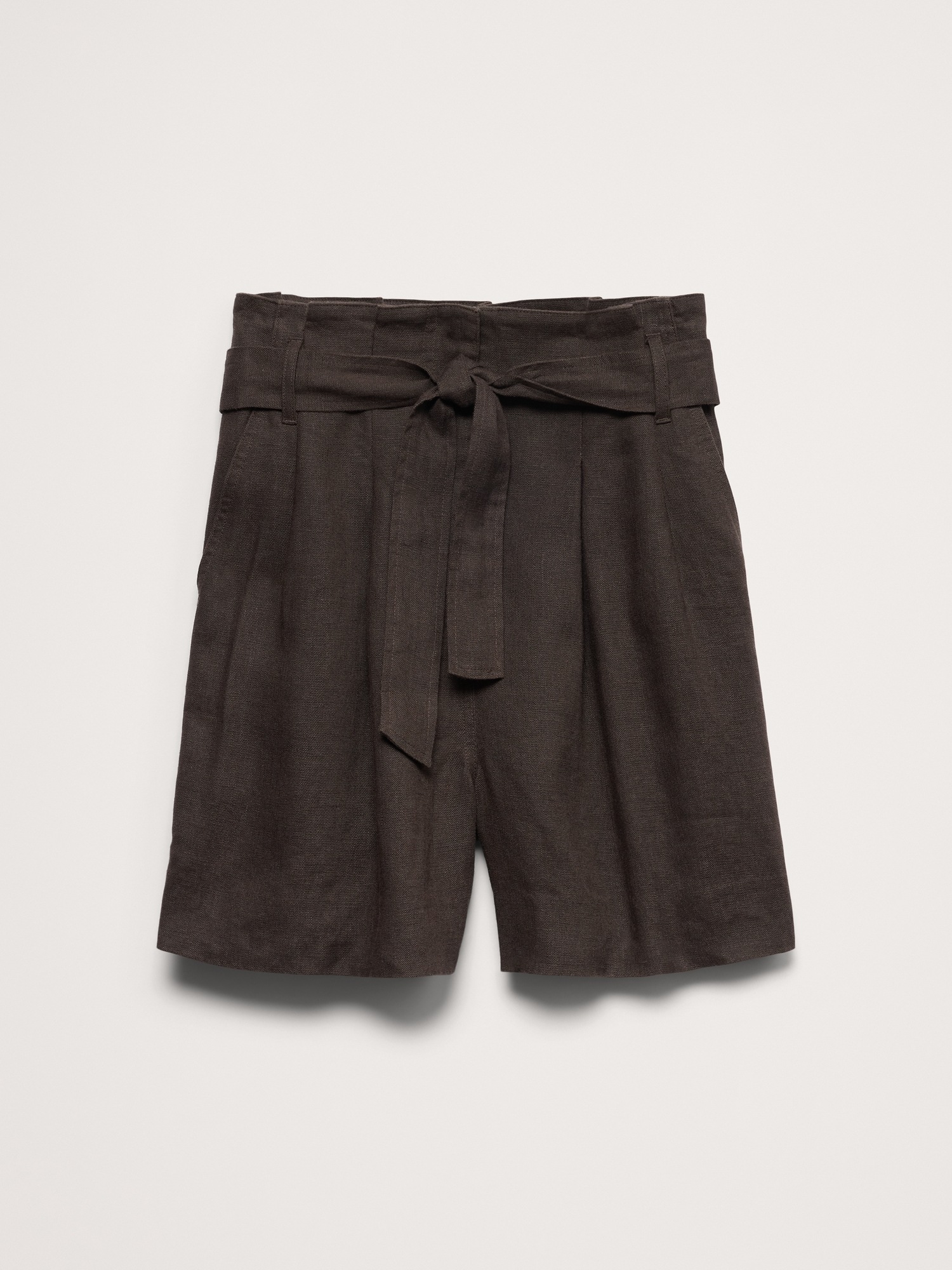 Женские шорты Banana Republic 5" Linen Paperbag Short, цвет: Brownstone — фото 4