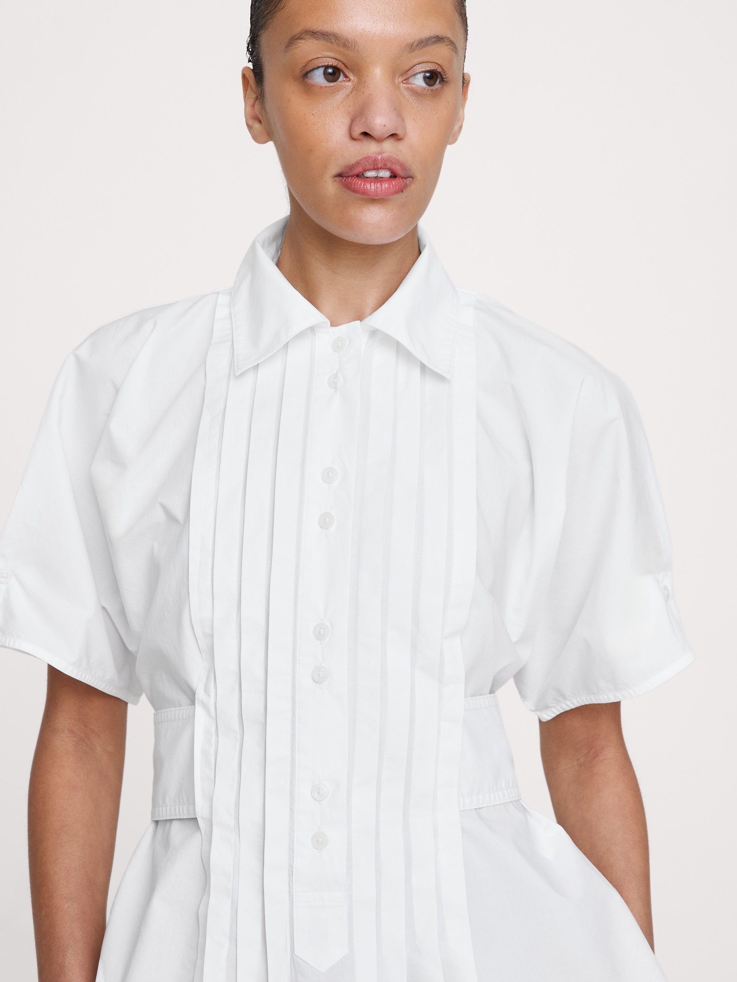 Image number 6 showing, Pleated Cotton Poplin Top