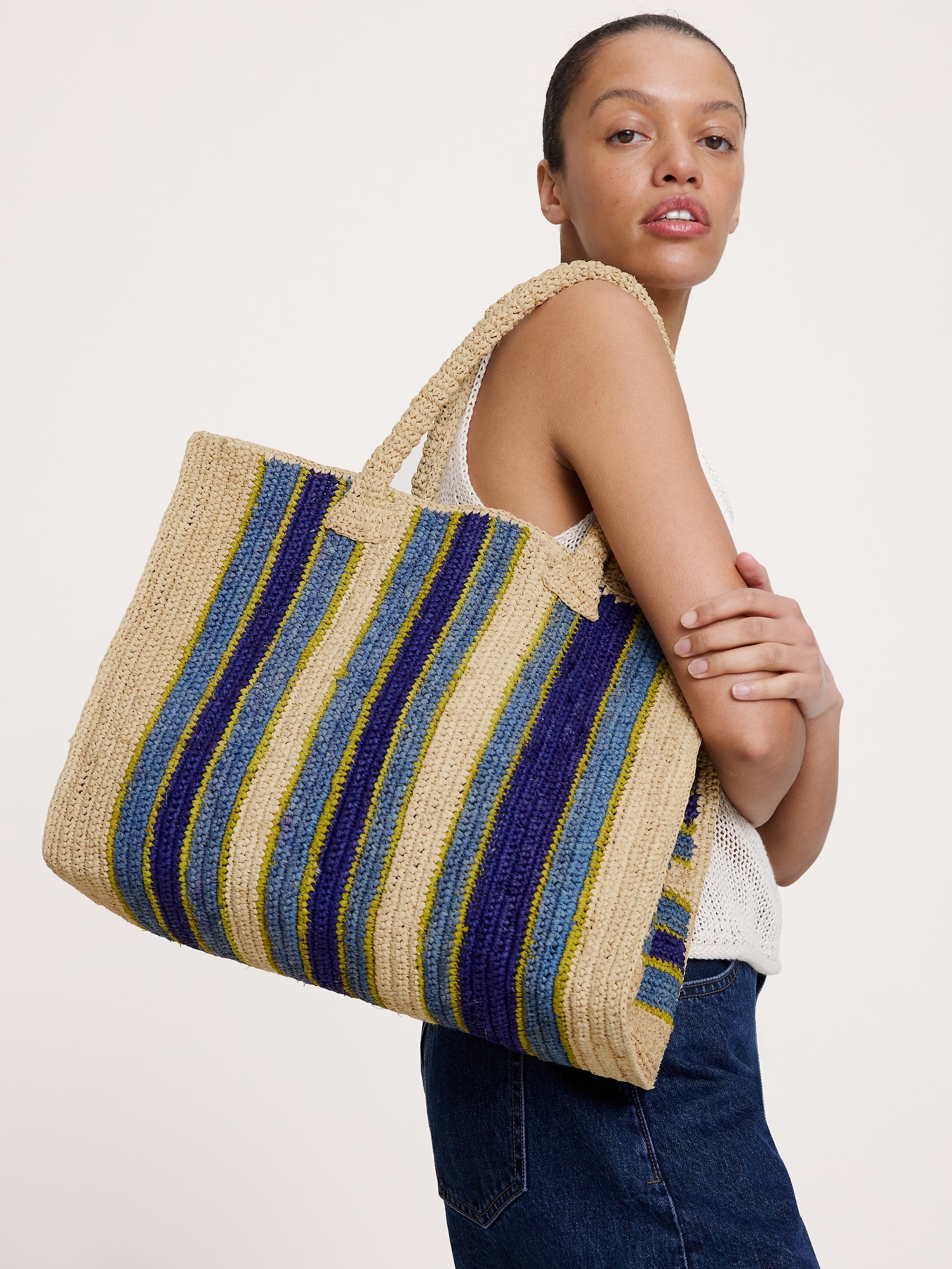Женская сумка Hat Attack Arlington Stripe Tote, цвет: Океанский синий — фото 2