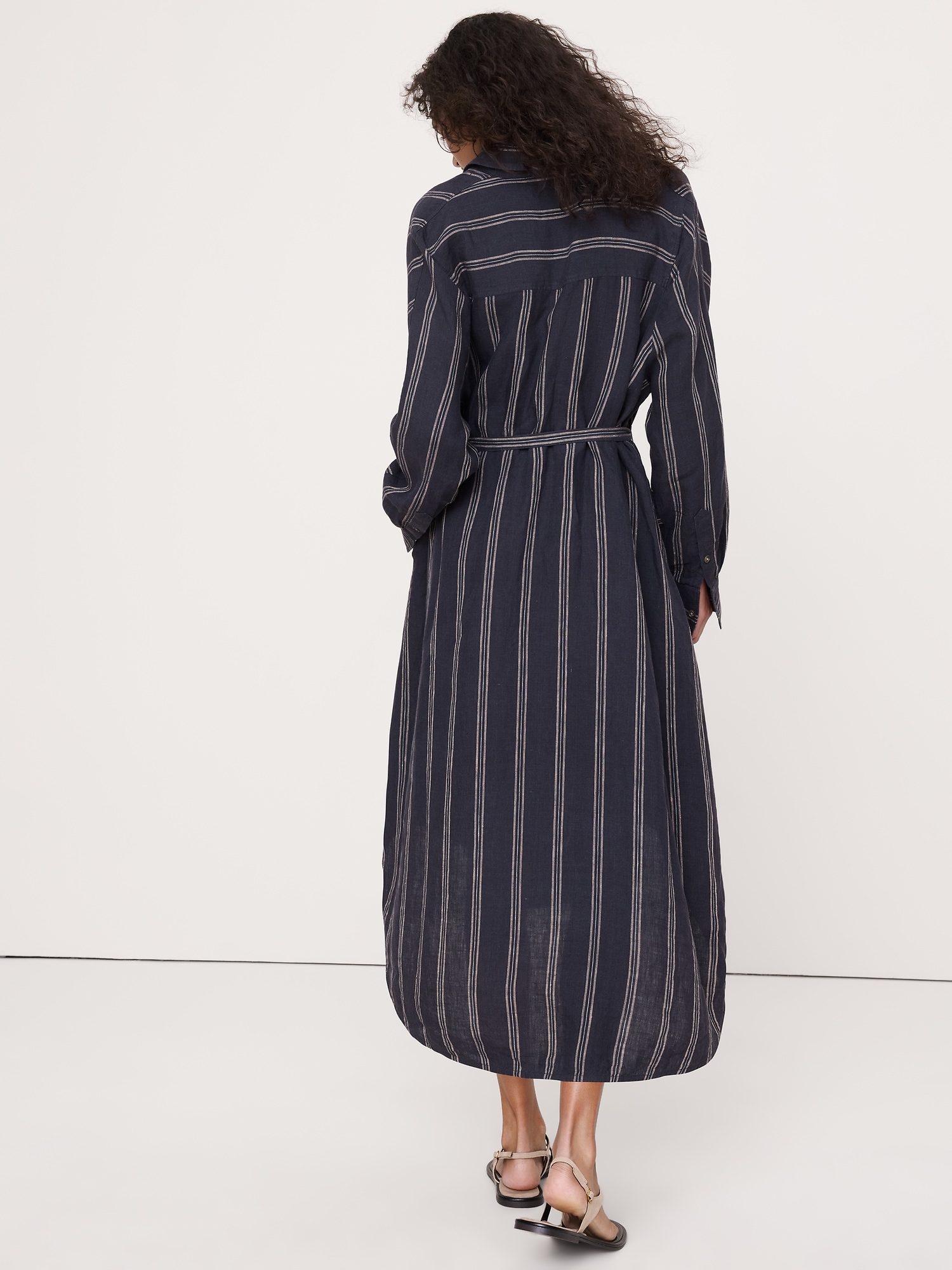 Image number 4 showing, Linen Midi Shirt Dress