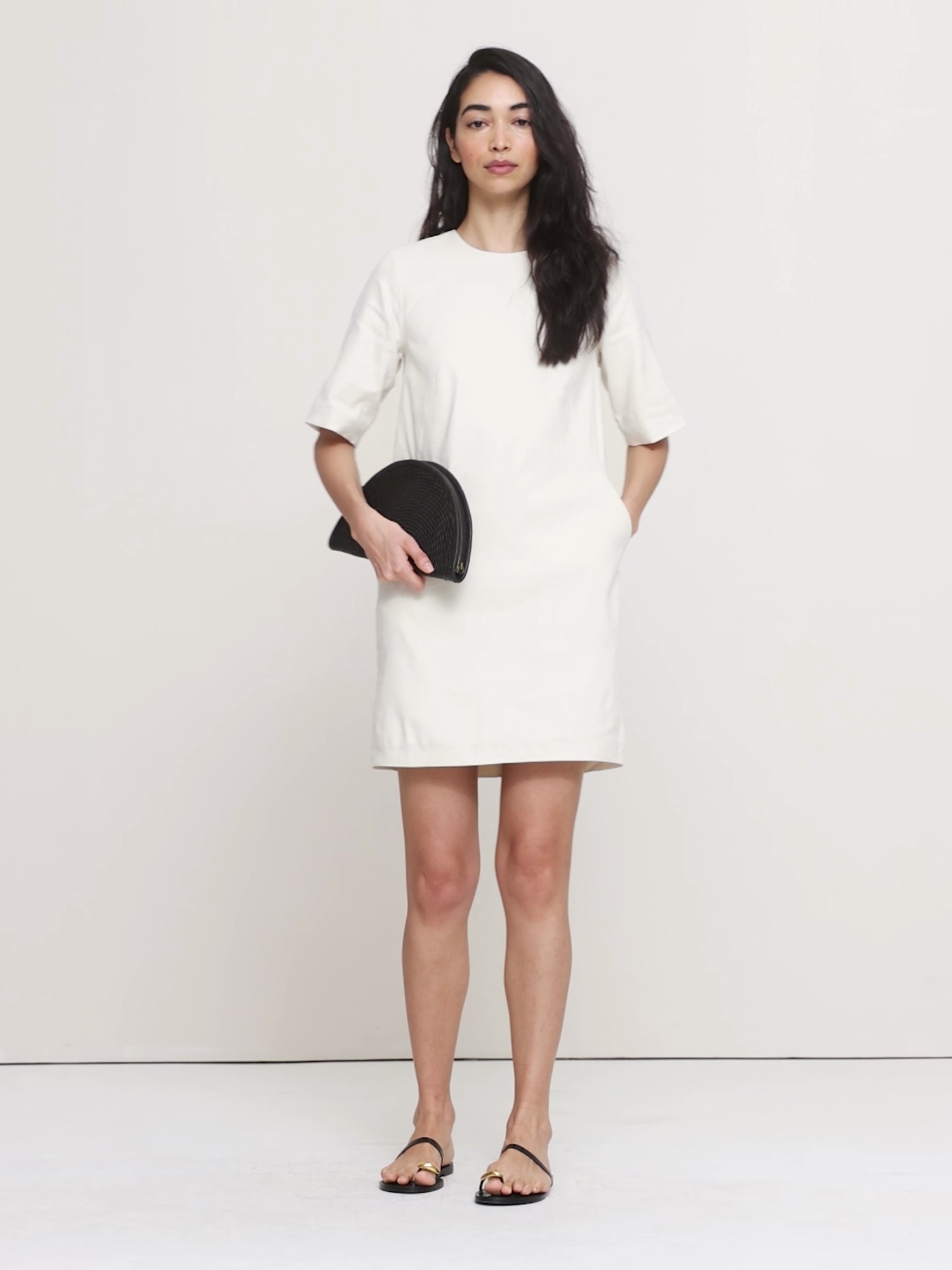 Женское платье Banana Republic Linen-Viscose Shift, цвет: Кремовый белый — фото 4