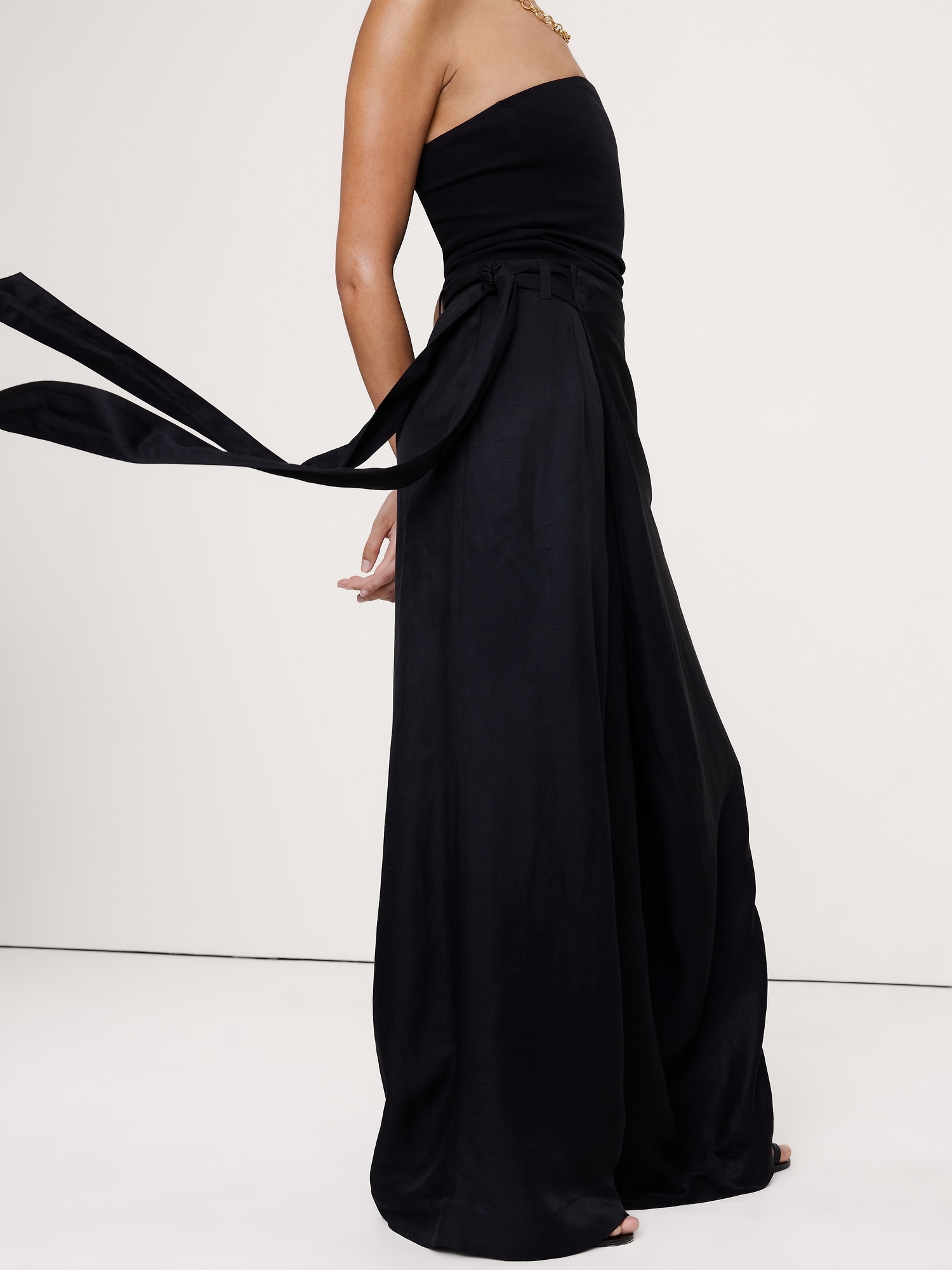 Image number 8 showing, Viscose-Linen Palazzo Pant