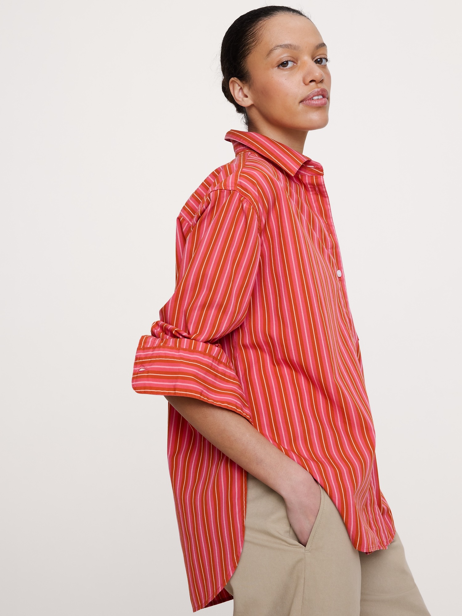 Image number 4 showing, The Oversized Shirt in Cotton Poplin