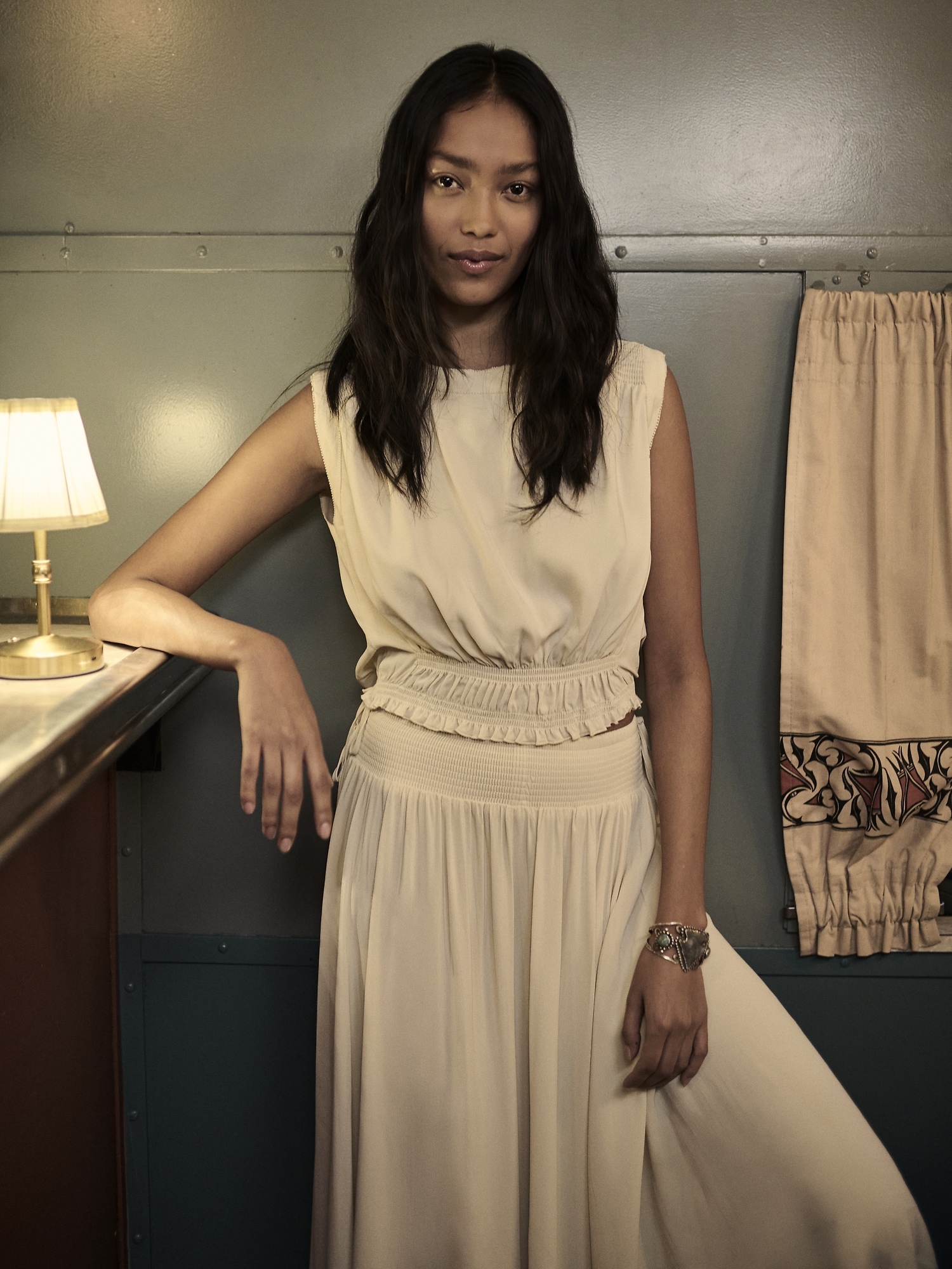 Image number 3 showing, Smocked Georgette Maxi Skirt