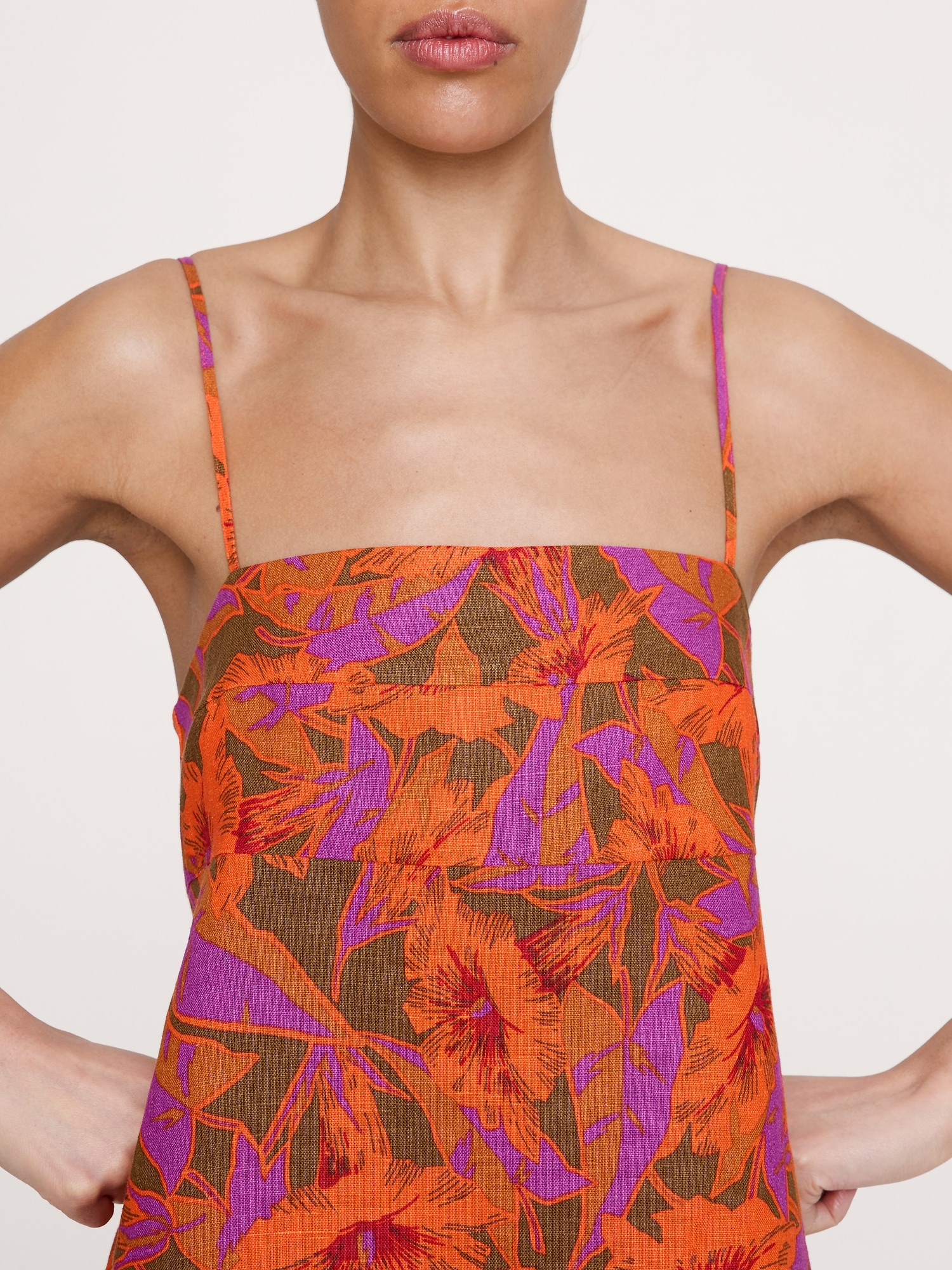 Image number 4 showing, Strappy Linen Mini Dress