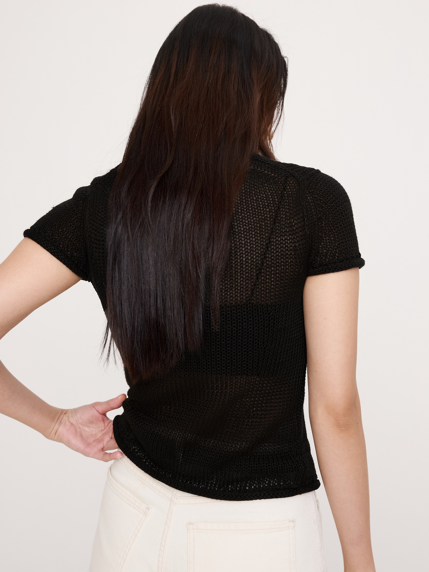 Женский свитер Banana Republic Heirloom Linen Sweater Tee, цвет: Brownstone — фото 2