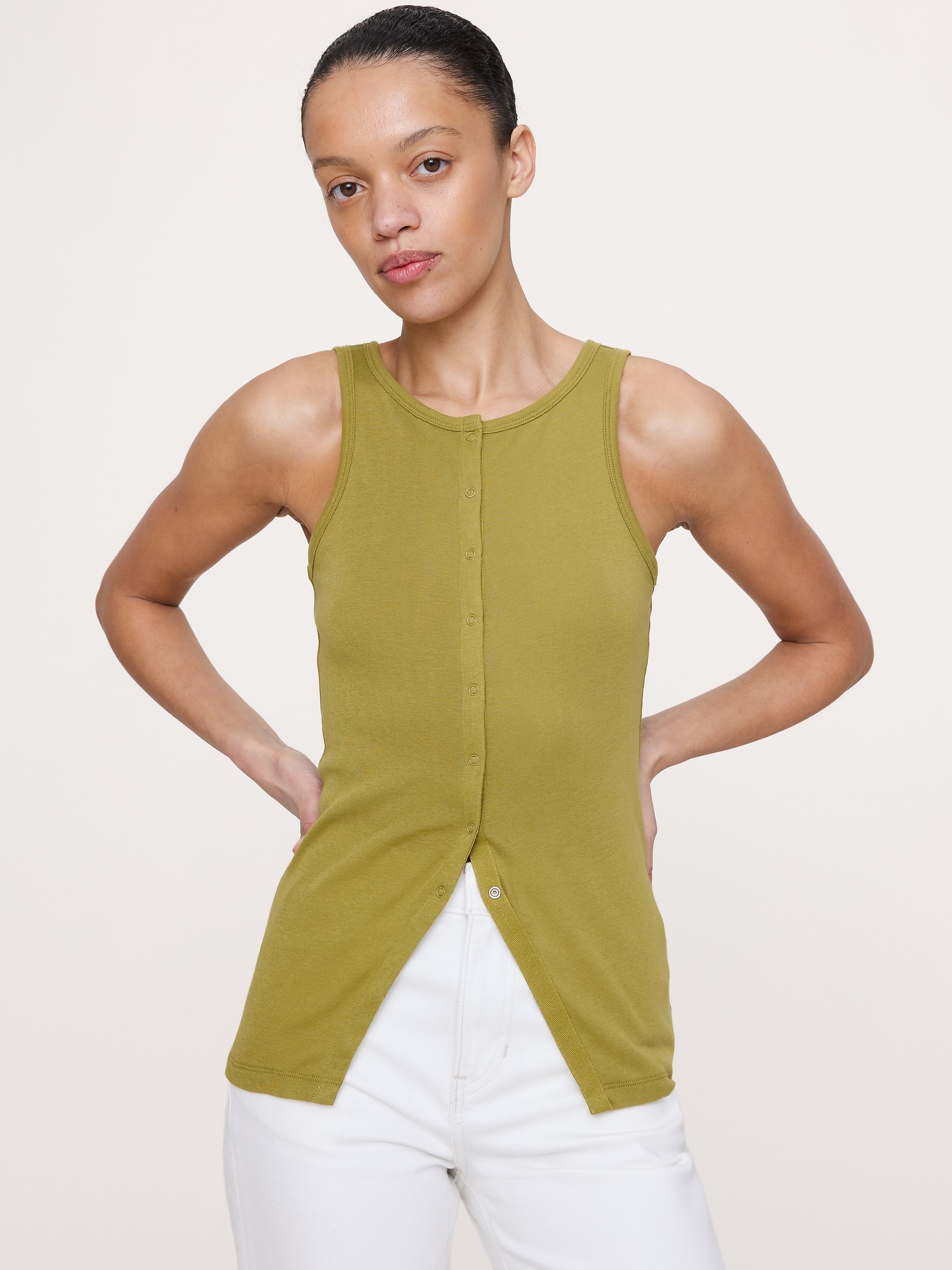 Airy Cotton Snap-Front Tank from Banana Republic - $50