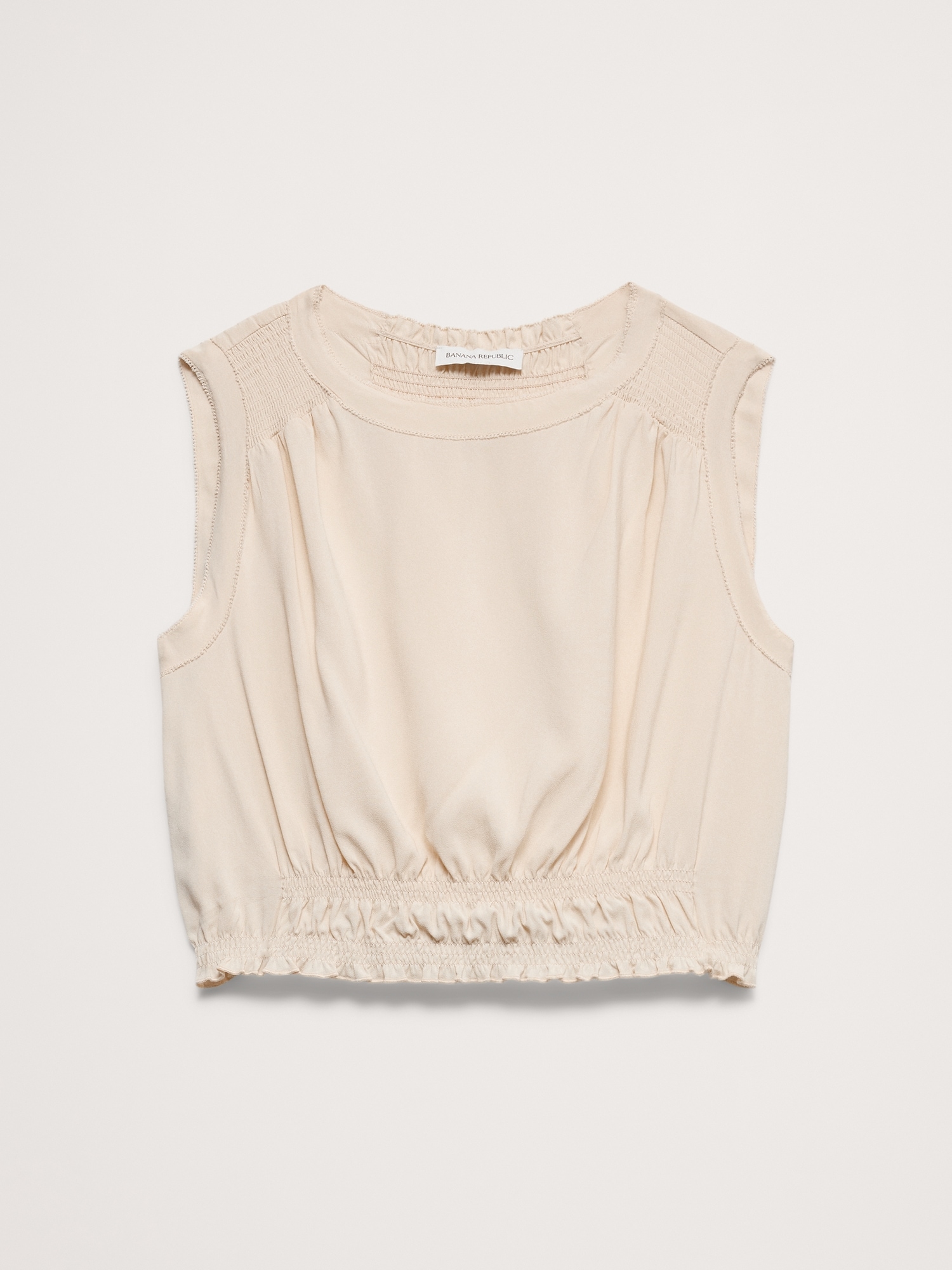 Image number 4 showing, Smocked Georgette Cropped Tank